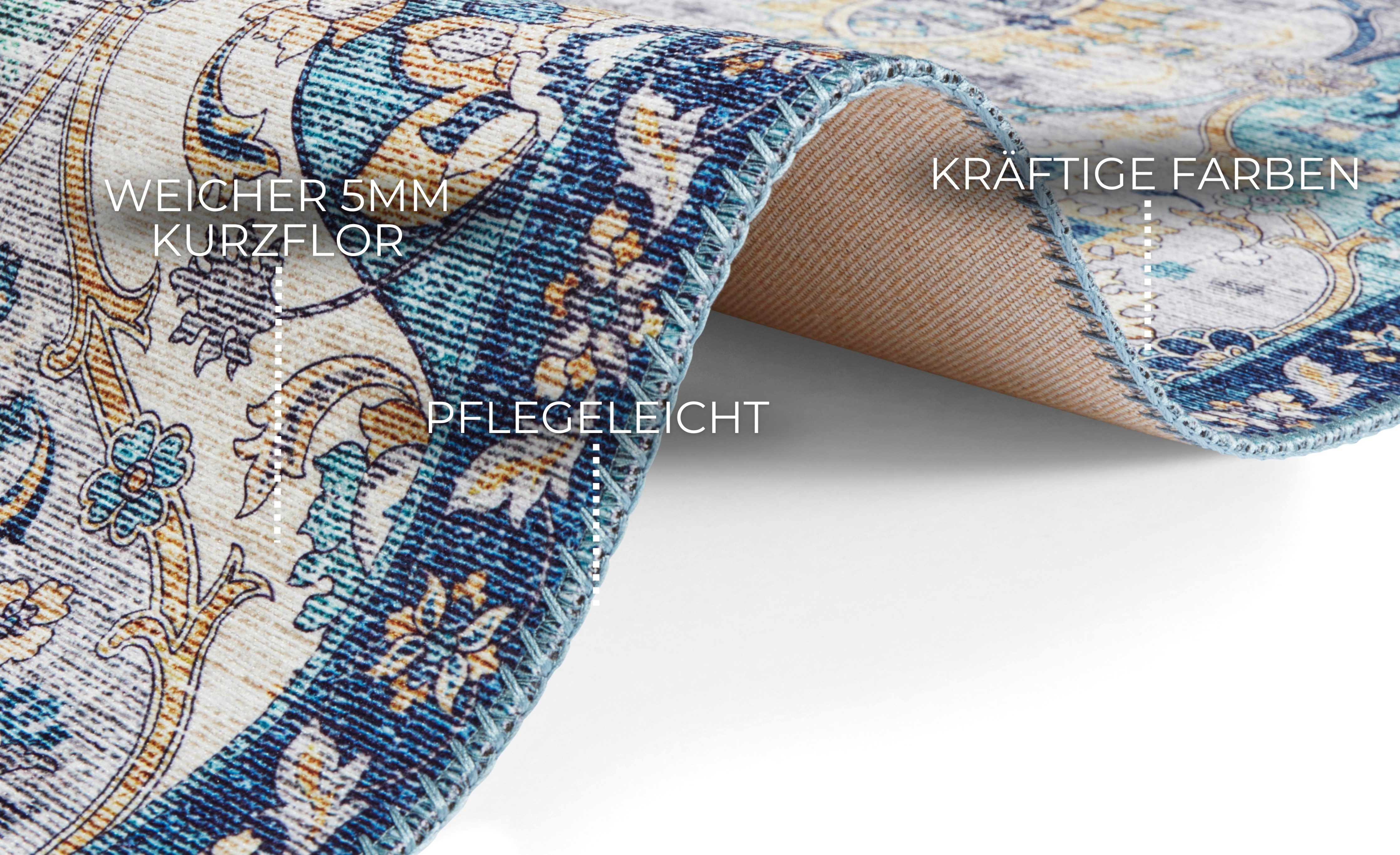 ELLE DECORATION Vloerkleed Kasjmier Ghom Oosters, loper, kortpolig, vintage, woonkamer, slaapkamer