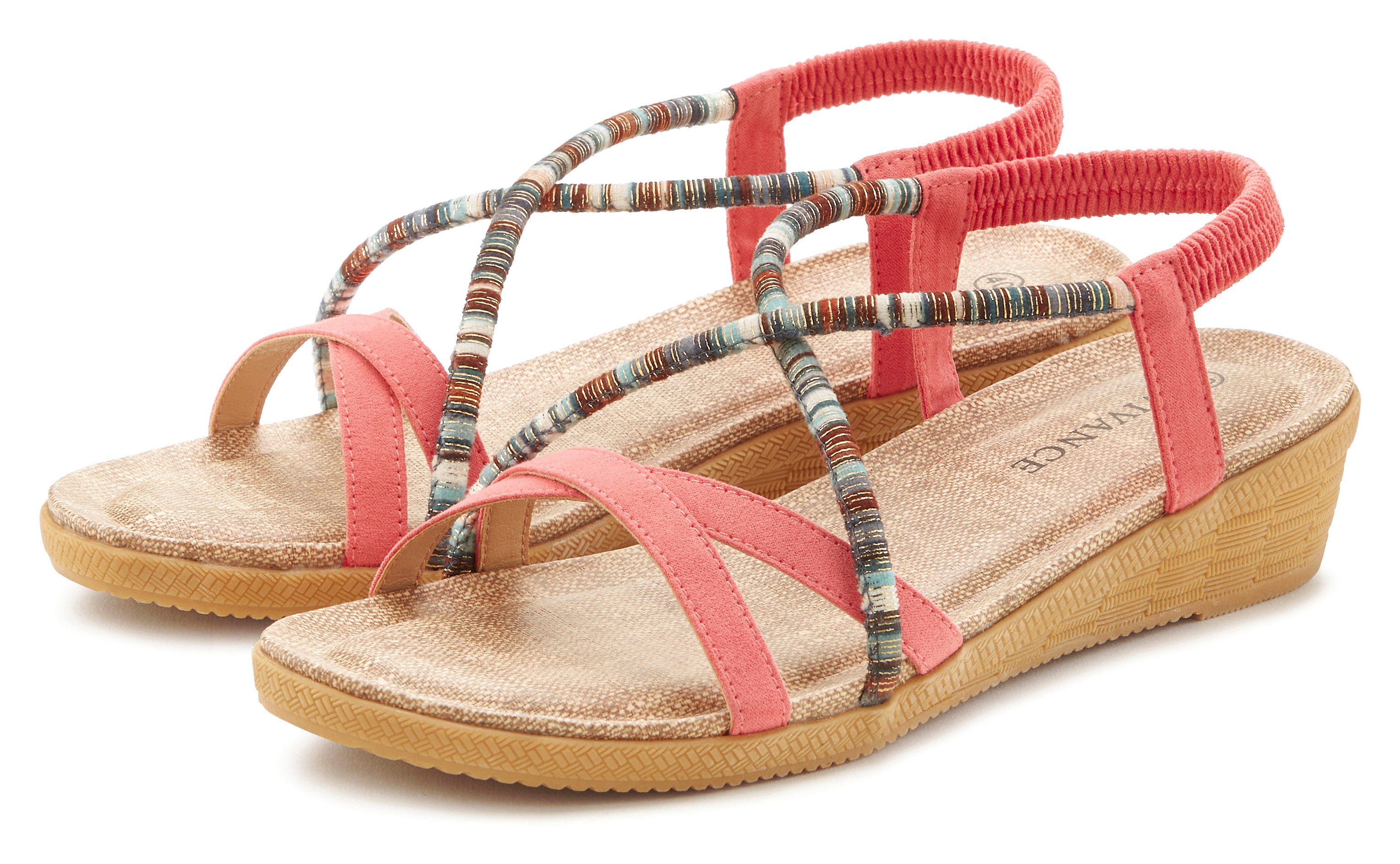 Vivance Sandalen Zomerschoen met subtiele sierdetails, sandaal, zomerschoen vegan dames sportieve sandalen maat 39 roze
