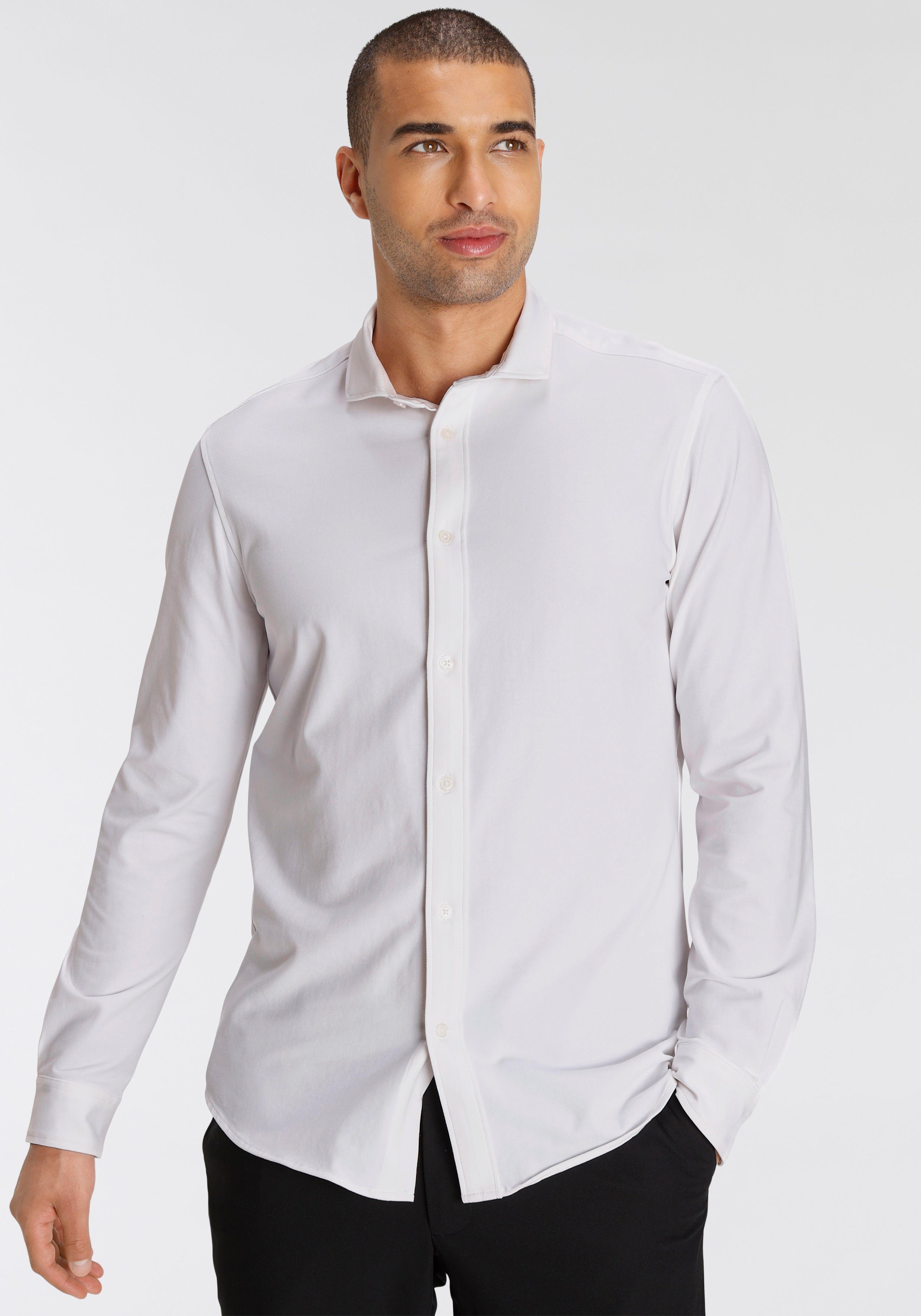 Bruno Banani Overhemd met lange mouwen Jersey shirt comfortabel als een T-shirt