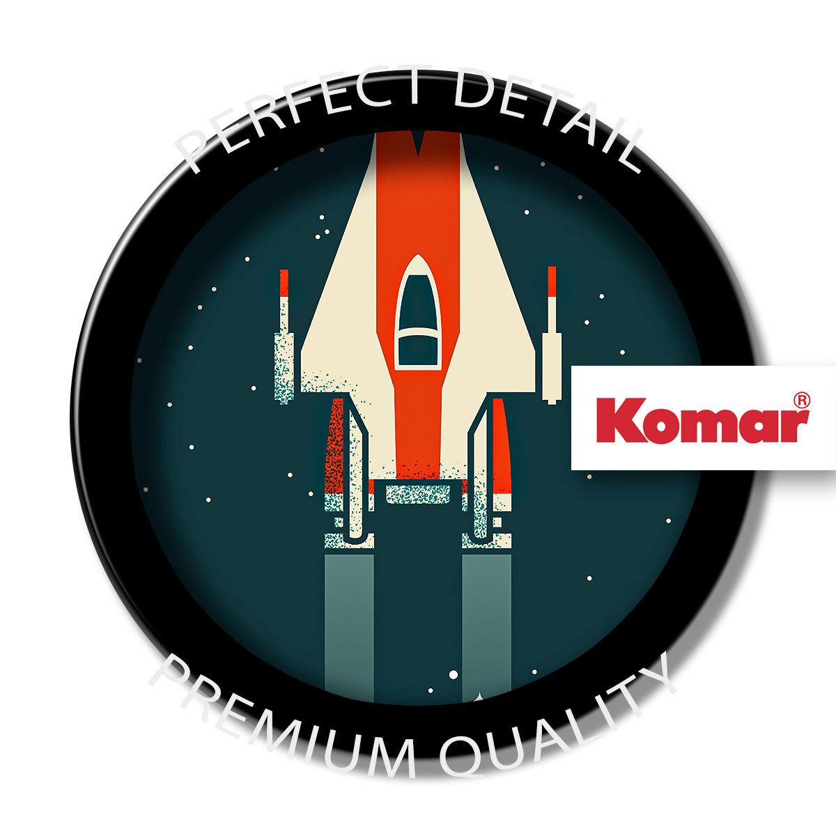 Komar Artprint Star Wars Geeky A-Wing 300 x 280 cm (breedte x hoogte) - behang, vlies, woonkamer, slaapkamer (1 stuk)
