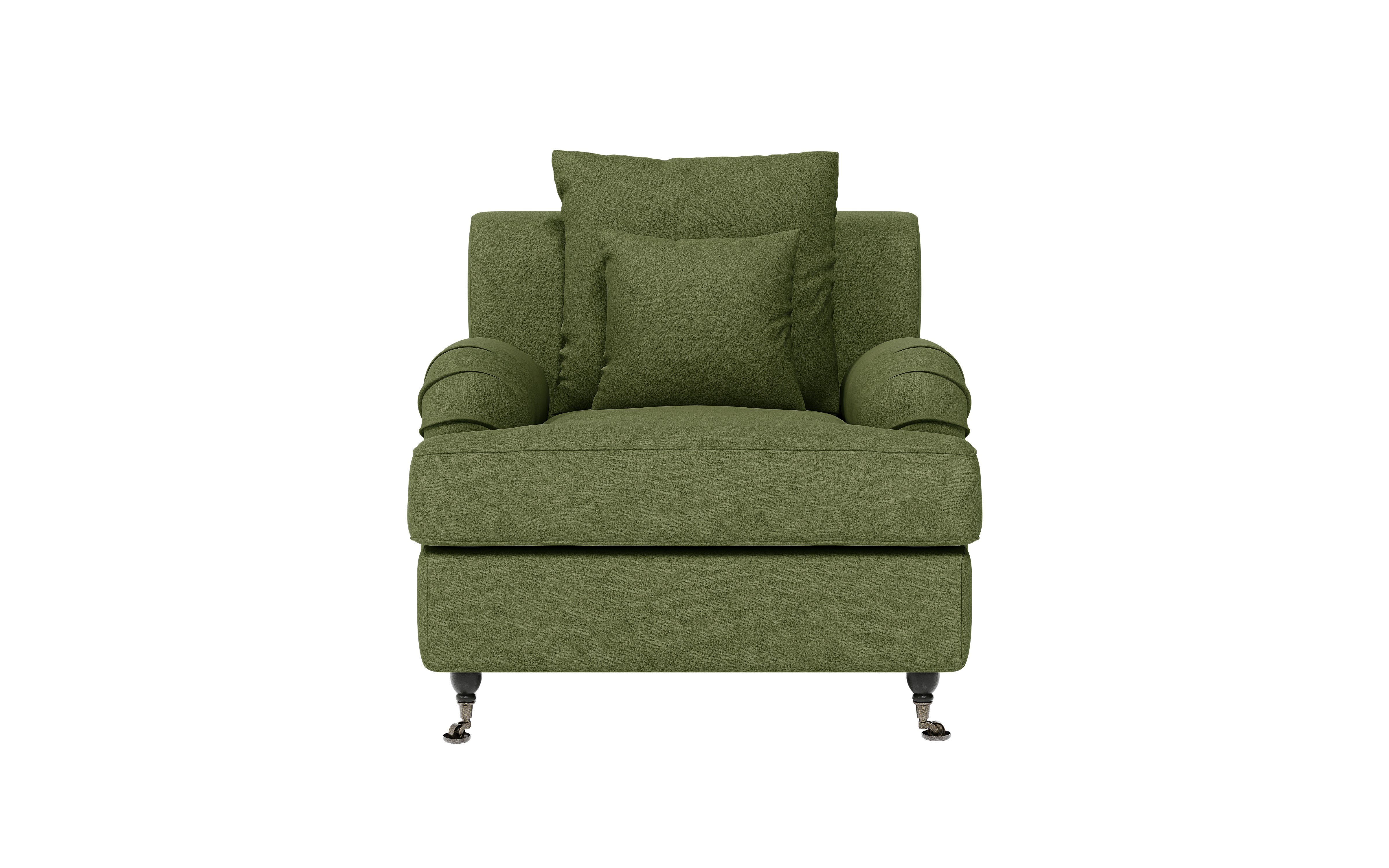 Guido Maria Kretschmer Home&Living Fauteuil NORIN twee soorten poten: voor - wieltjes, aan de achterkant - houten poten