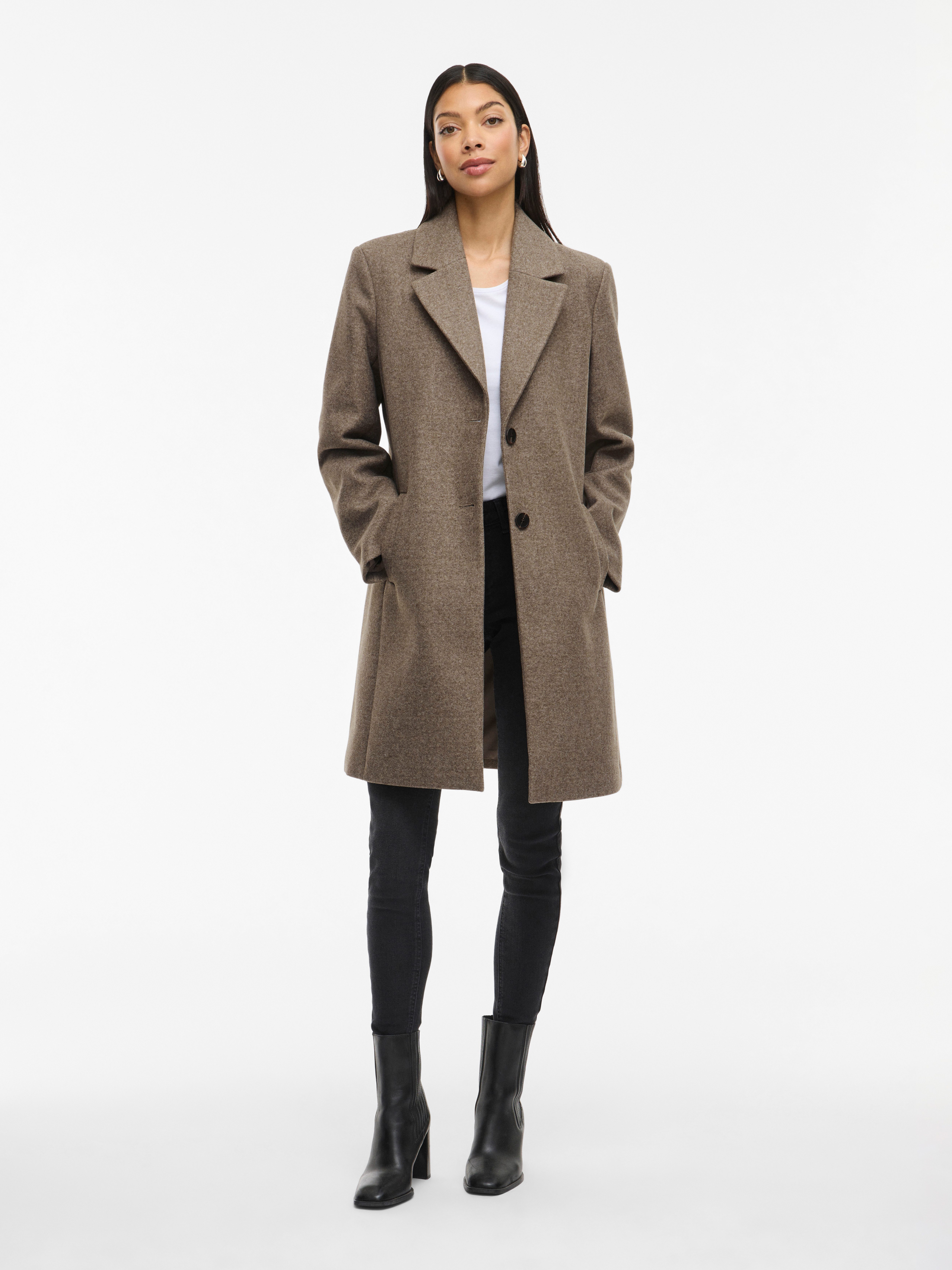 Vila Korte jas VICLAUDIA BUTTON COAT - NOOS