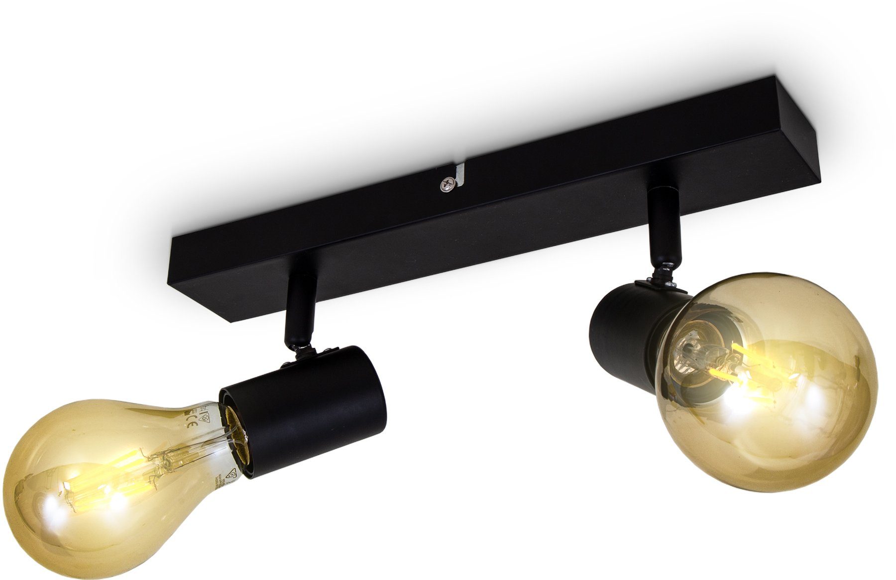 B.K.Licht Ledplafondspots Plafondlamp, retro, plafondlamp, industrieel ontwerp, zwart-mat