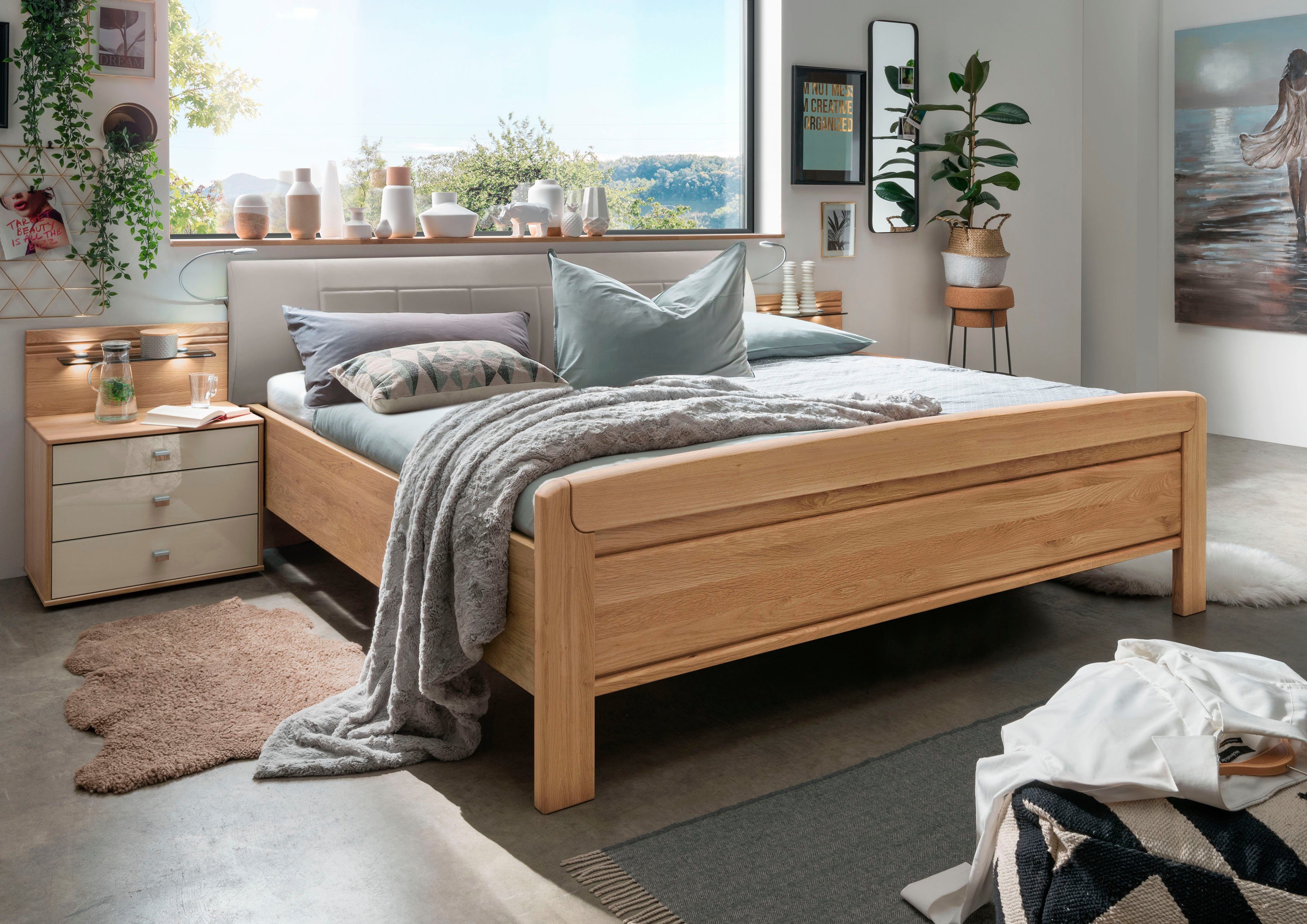 WIEMANN Houten bed KIRUNA in comforthoogte bedden beige