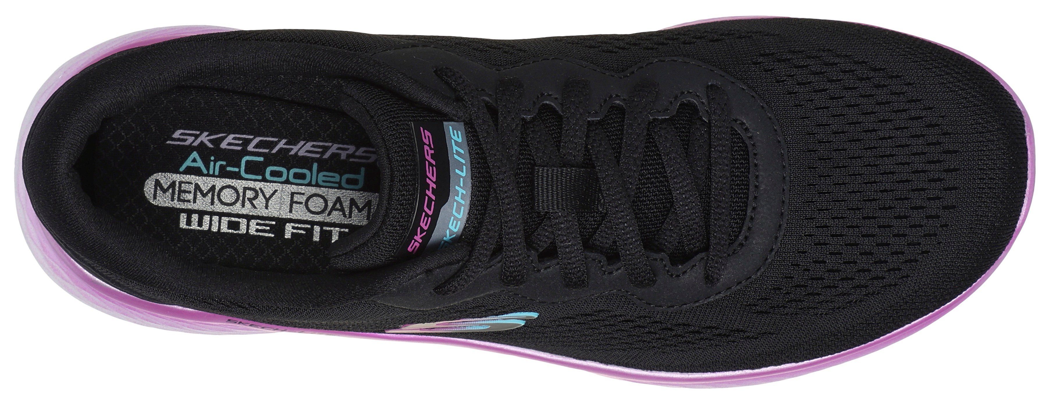Skechers Sneakers SKECH-LITE PRO-STUNNING STEPS vrijetijdsschoen, lage schoen, veterschoen met air-cooled memory foam
