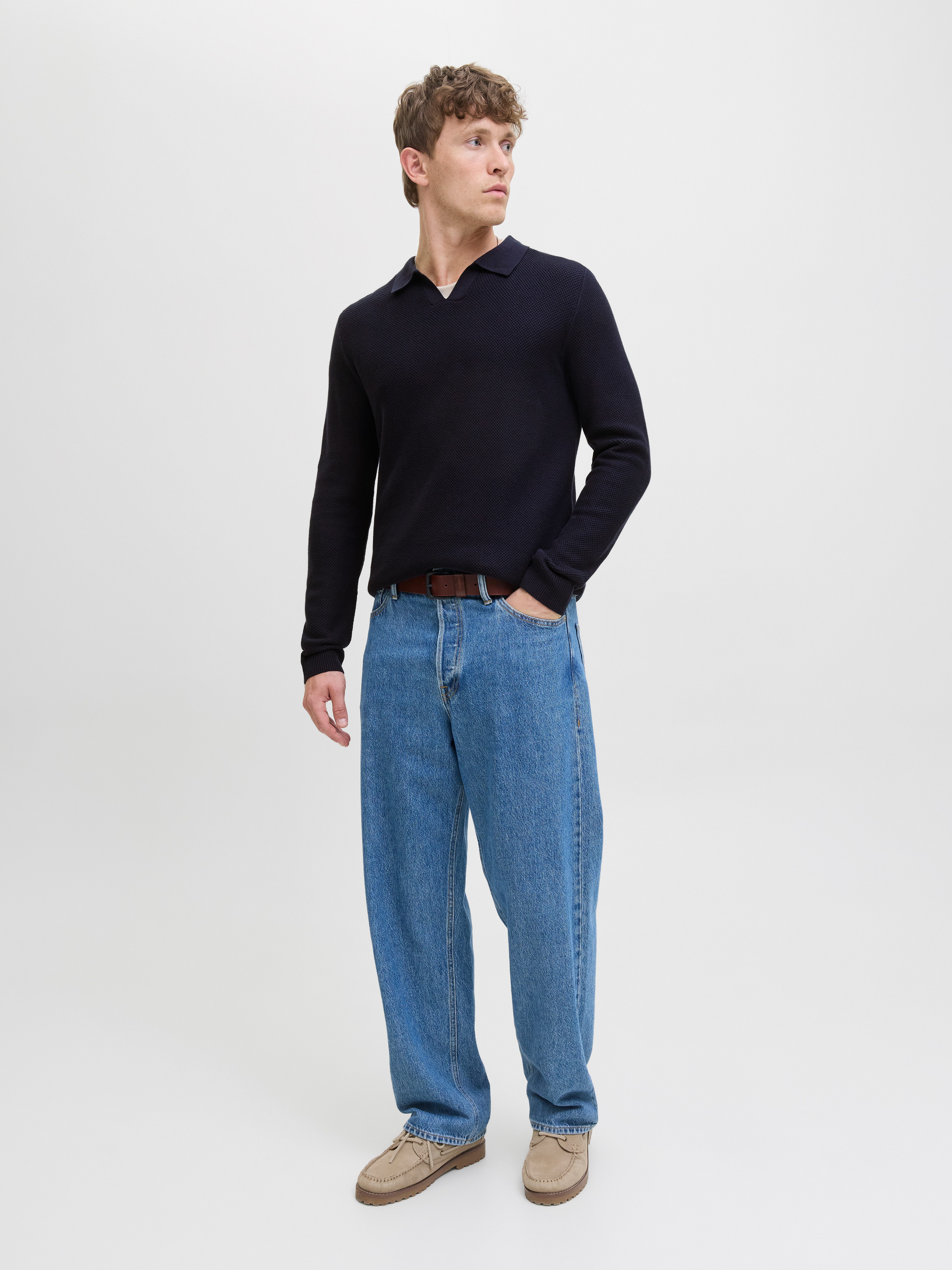 Jack & Jones Trui met polokraag JPRBLAEASTON KNIT SPLIT NECK LS SN