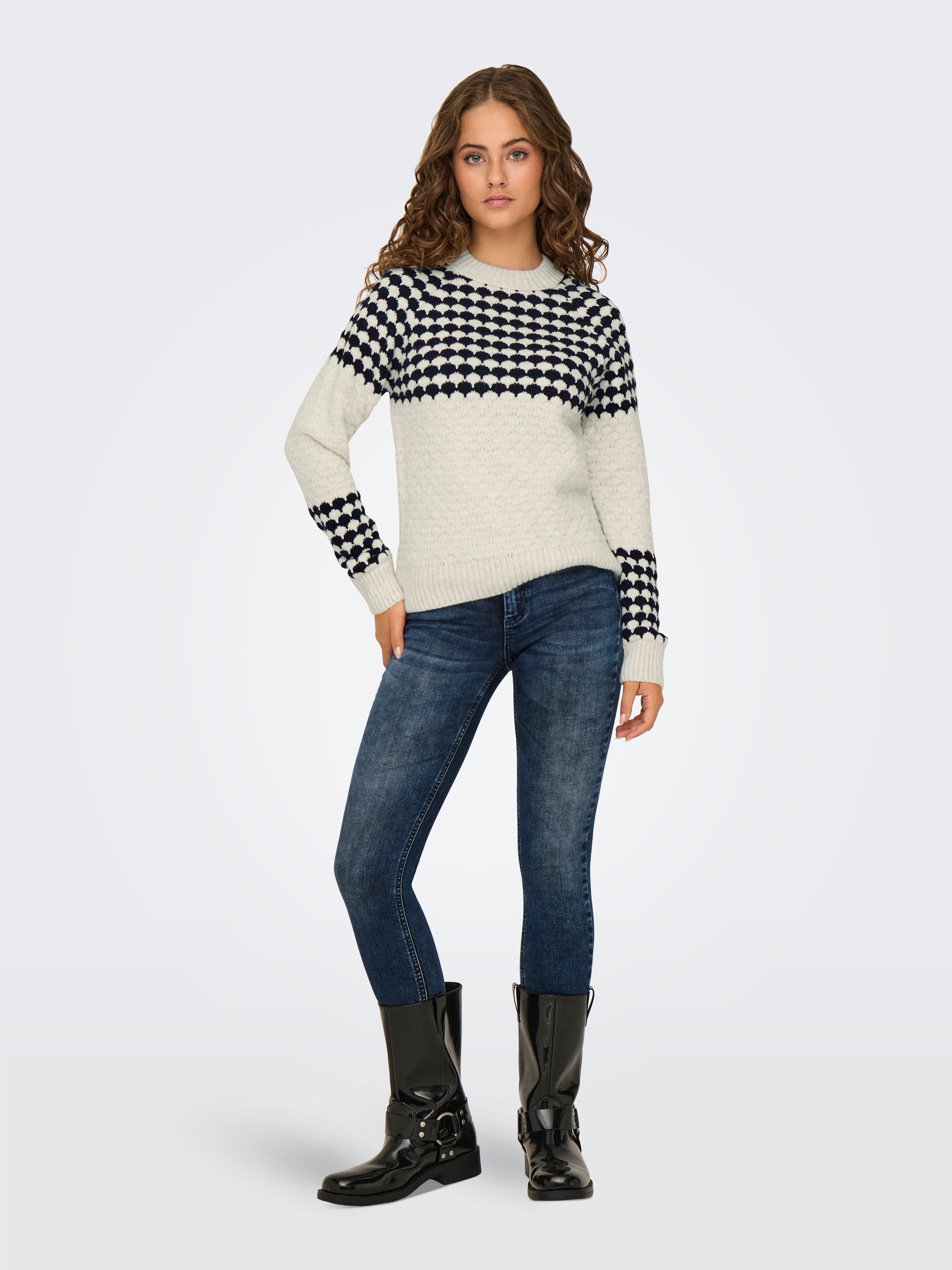 Only Trui met ronde hals ONLCANADA LS PULLOVER CC KNT