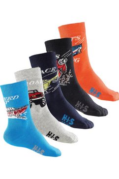 h.i.s sokken met auto's (5 paar) multicolor