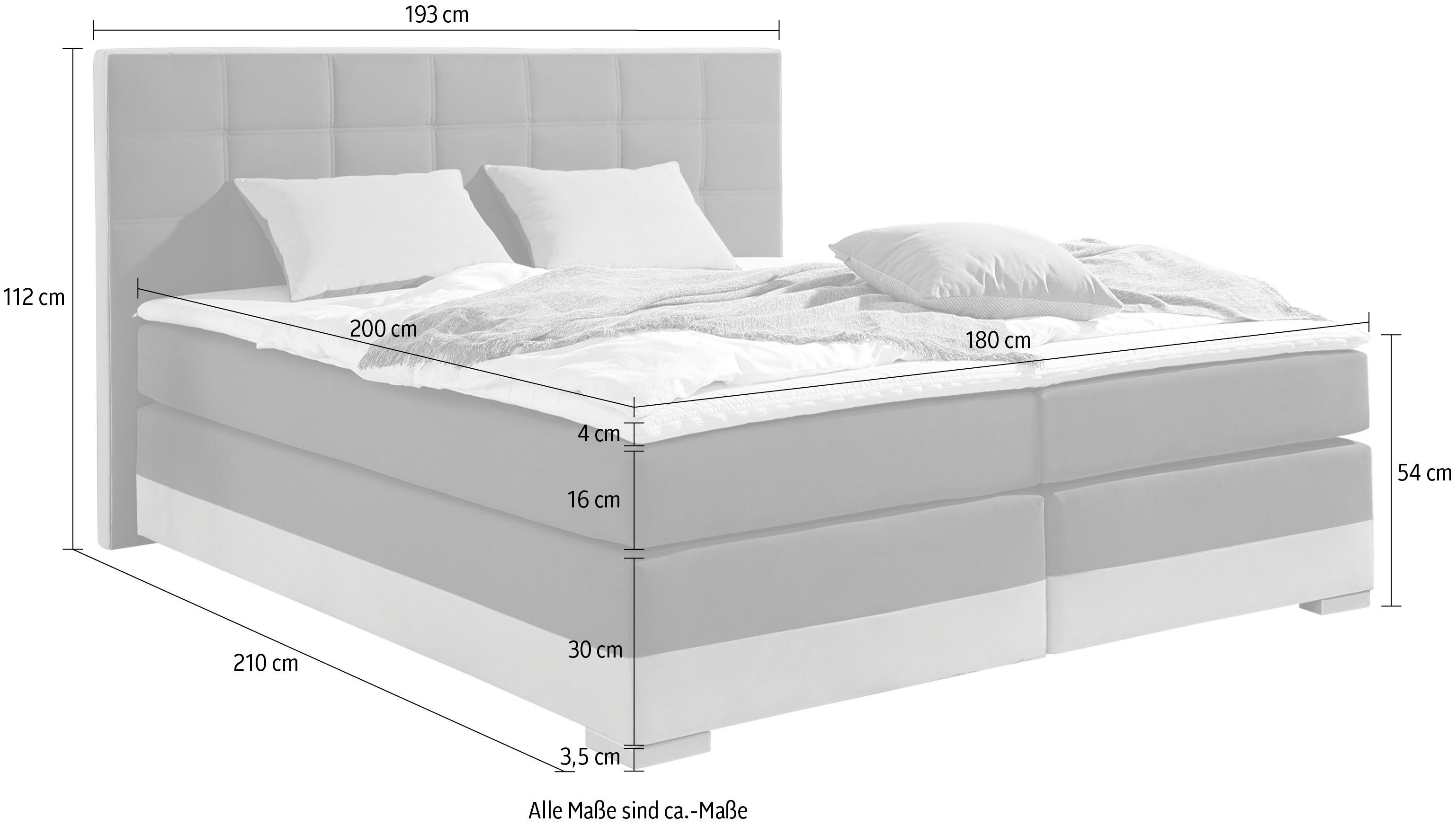 INOSIGN Boxspring inclusief topmatras en tweezijdig te gebruiken kussen