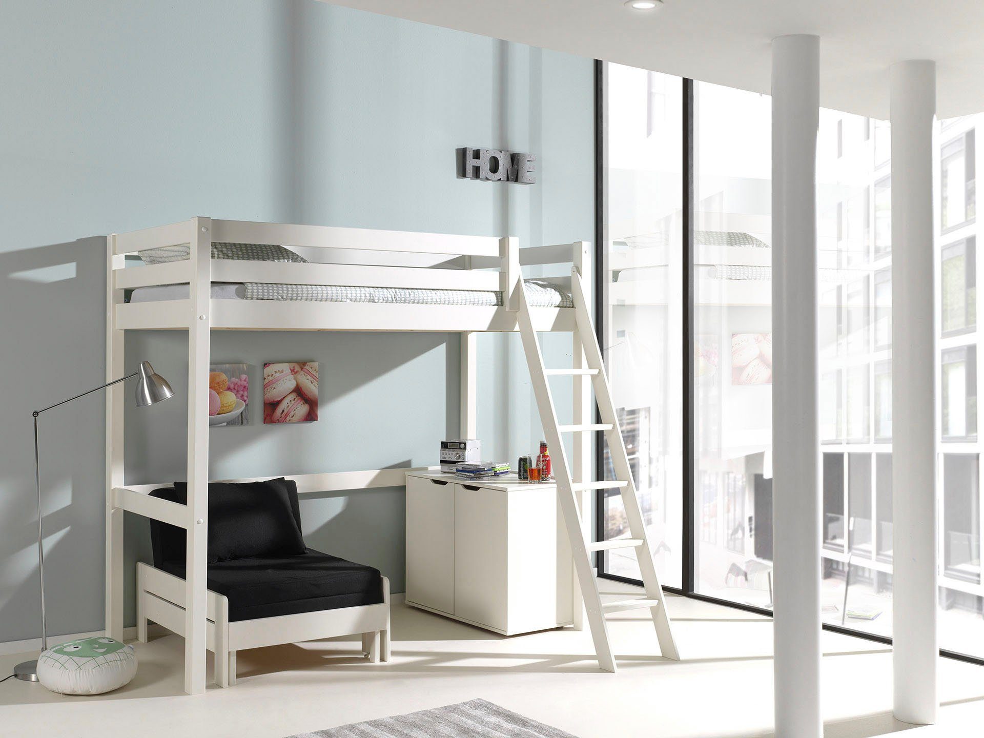 Vipack Hoogslaper met 90x 200 cm ligoppervlak, uittrekbare slaapfauteuil