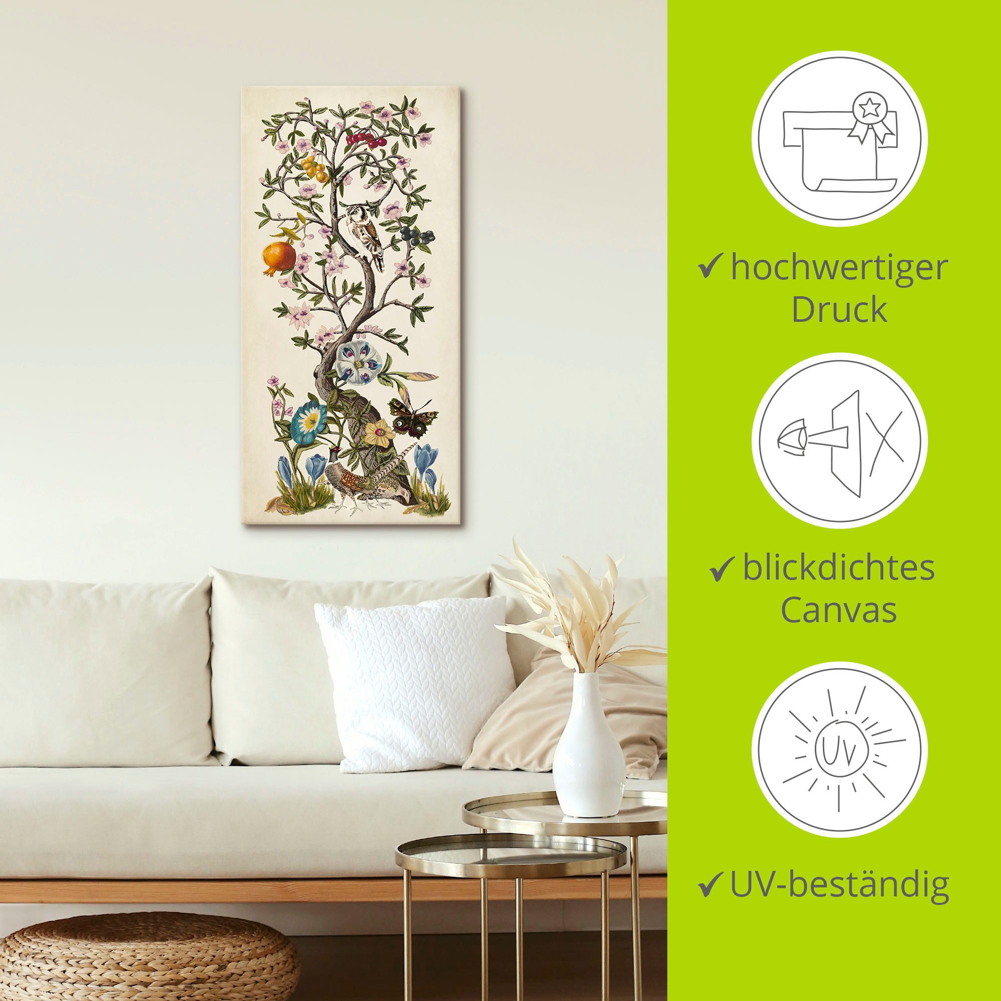 Artland Artprint Chinoiserie naturel I als artprint van aluminium, artprint voor buiten, artprint op linnen, poster in verschillende maten. maten