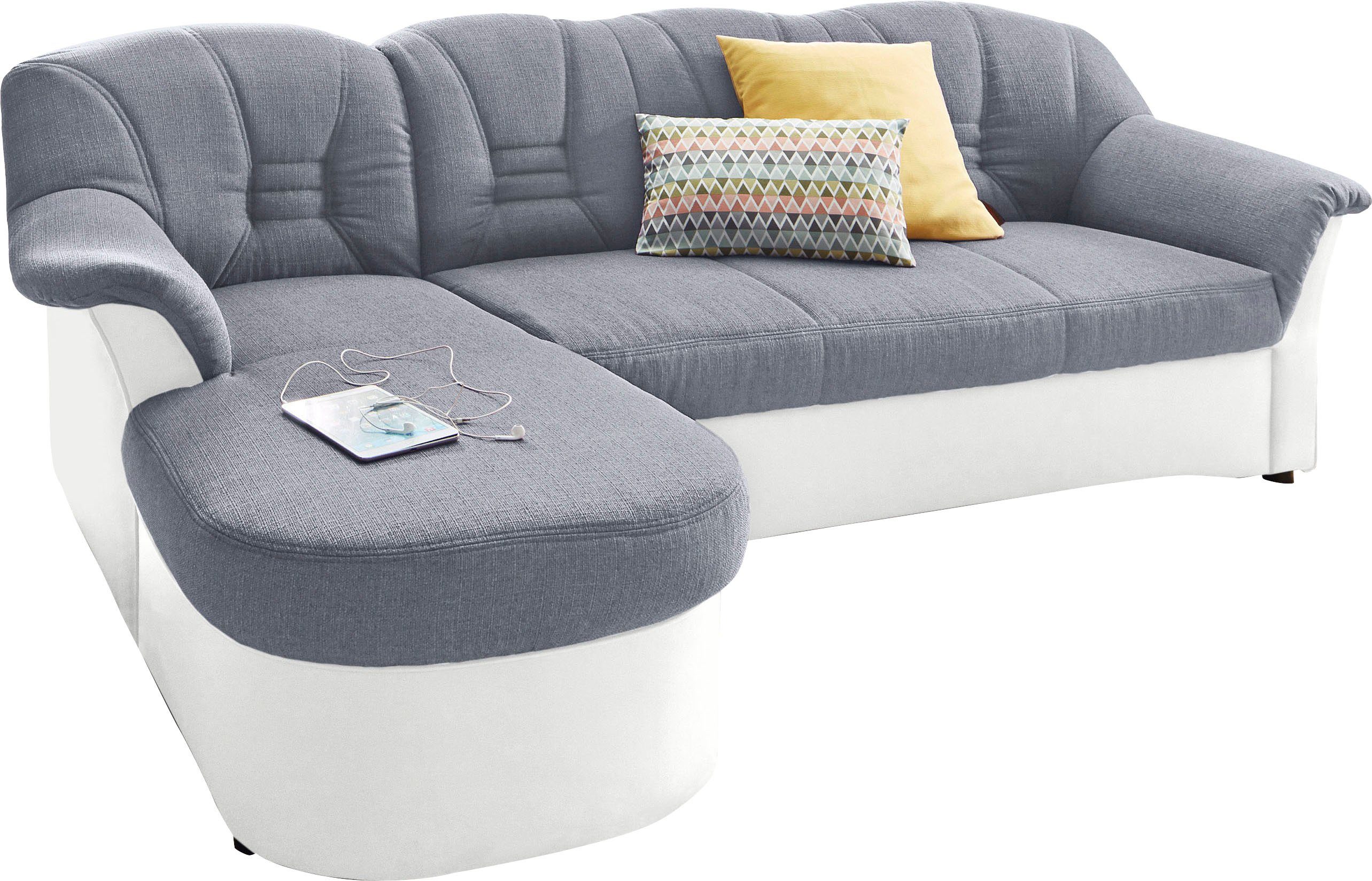 DOMO collection Hoekbank Elva, tijdloze vormtaal, elegante rugstiksels, L-vorm