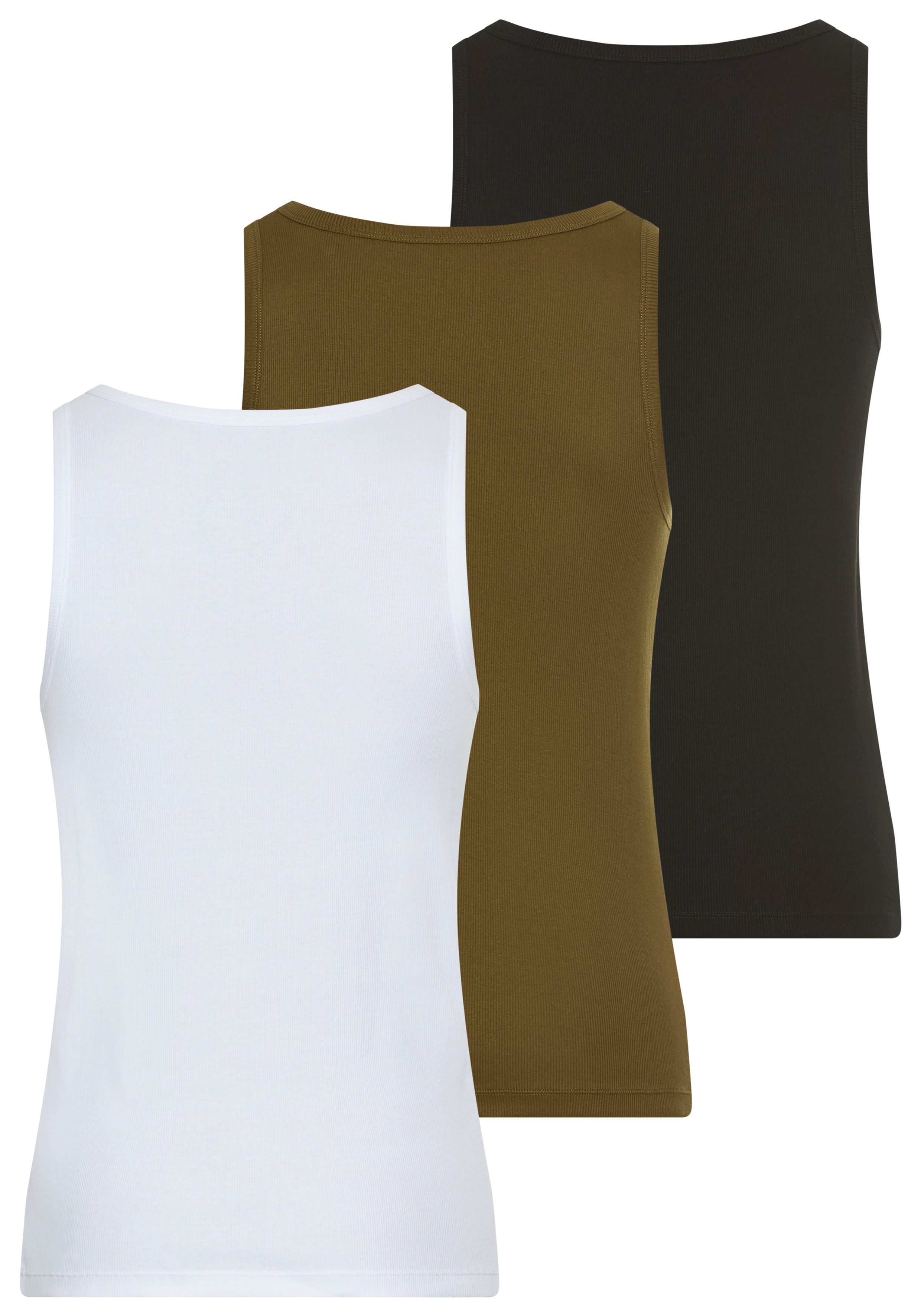 HUGO underwear Geribde tanktop Basic, ronde hals (3-delig, Set van 3)