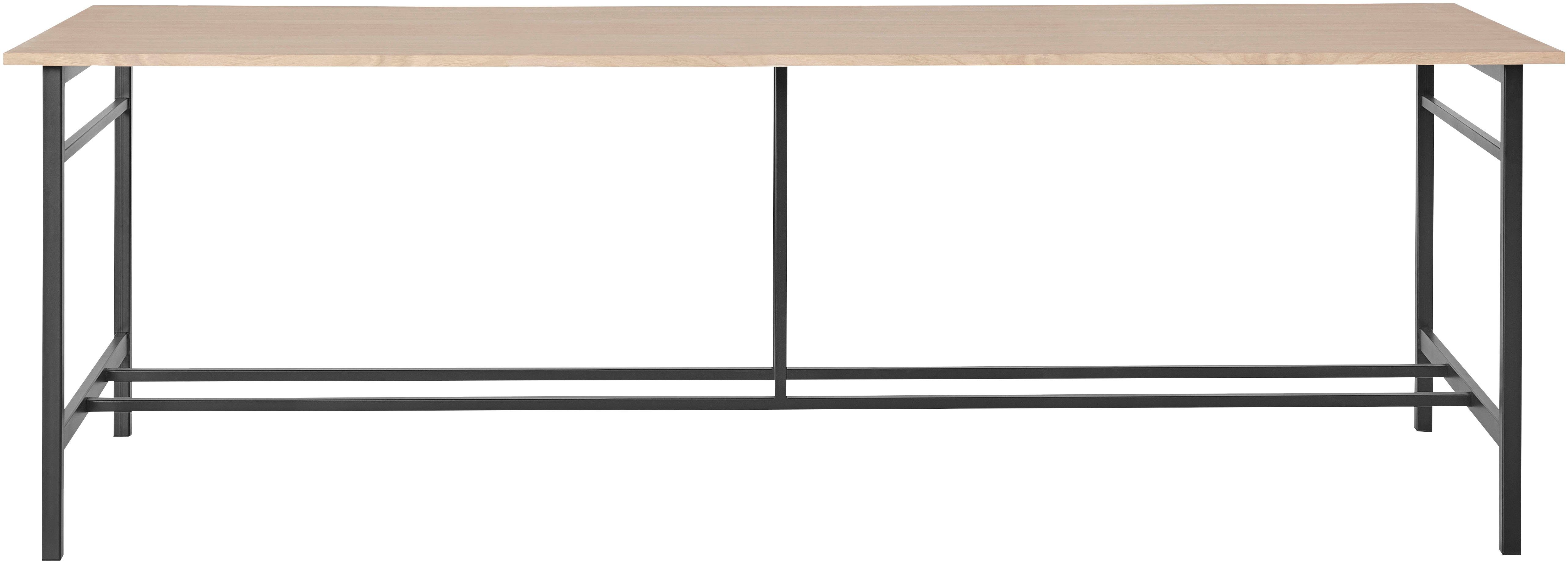 Guido Maria Kretschmer Home&Living Eettafel Sare met echt houtfineer van eiken eettafels maat 220 cm x 77 cm x 85 cm beige