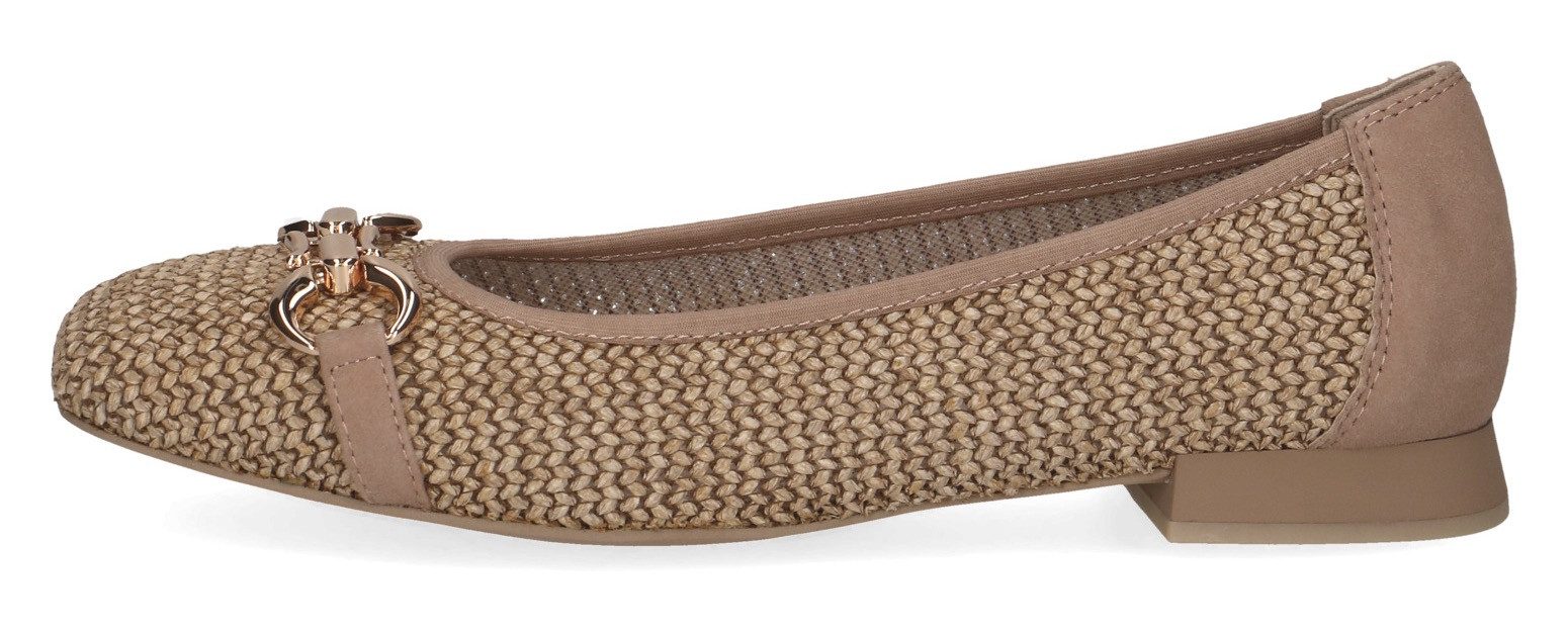 Caprice Ballerina's , blokhak, comfortabele schoen, business schoen met sieraandeel