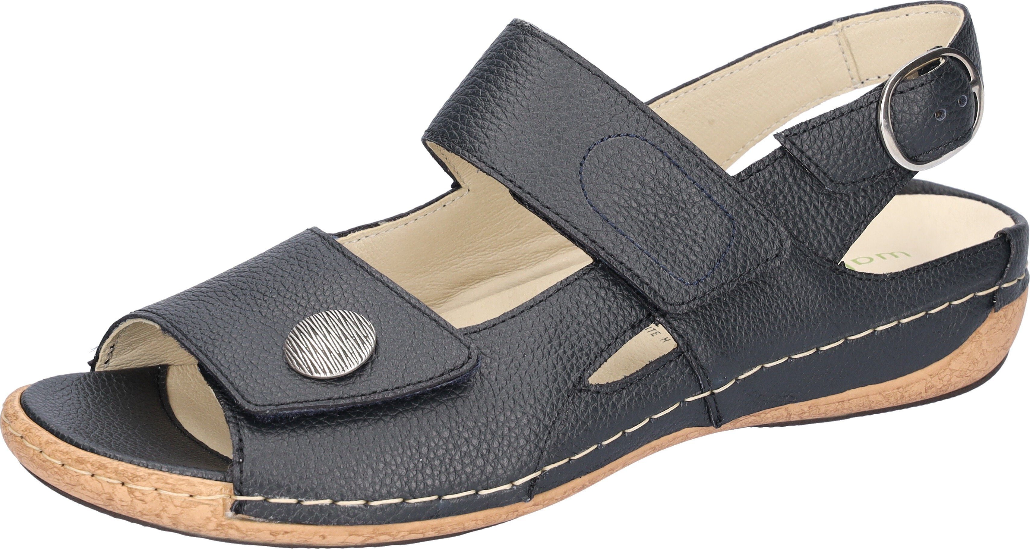 Waldläufer Sandalen HELIETT , zomerschoen, sandaal, sleehak, met klittenbandsluitingen, h-breedte dames sportieve sandalen maat 36 EU blauw