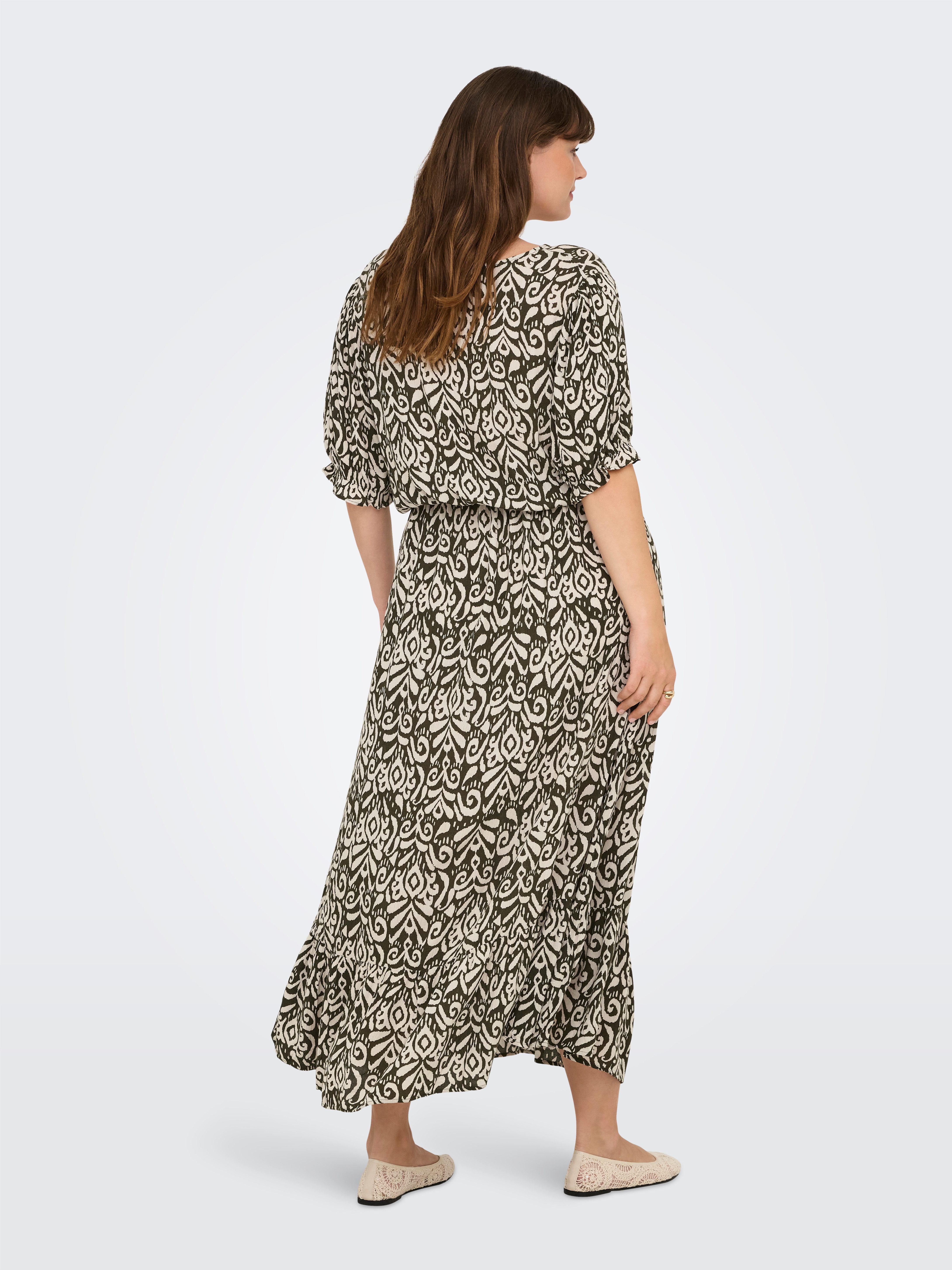 ONLY CARMAKOMA Zomerjurk CARCHIANTI S/S CALF DRESS WVN NOOS