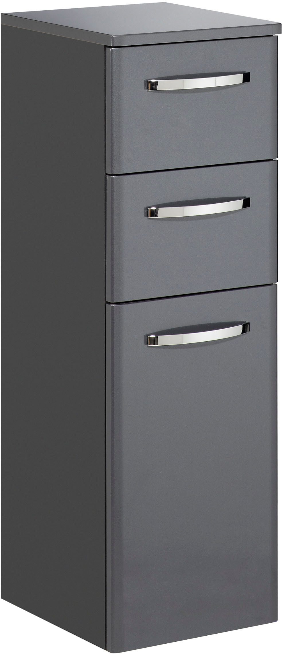 Saphir Badmeubelset Quickset 327 5-delig, wastafelmeubel en led-spiegelkast Antraciet hoogglans, incl. deurdemper, 8 deuren, 1 klep, 4 lades (set, 5 stuks)