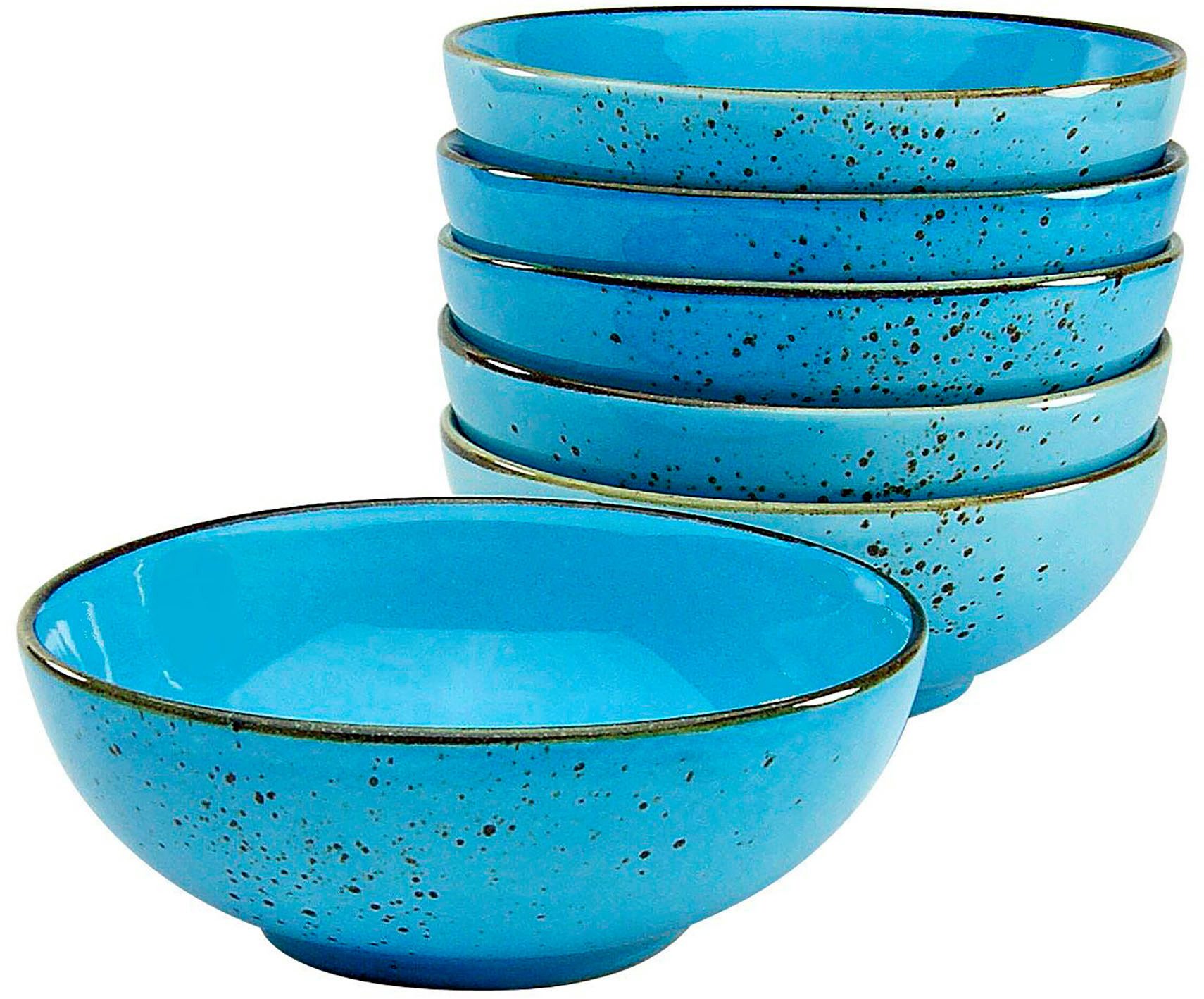CreaTable Mueslischaaltje NATURE COLLECTION Slakom, snackschaal, ø 16,5 cm (set, 6-delig) schaaltjes blauw