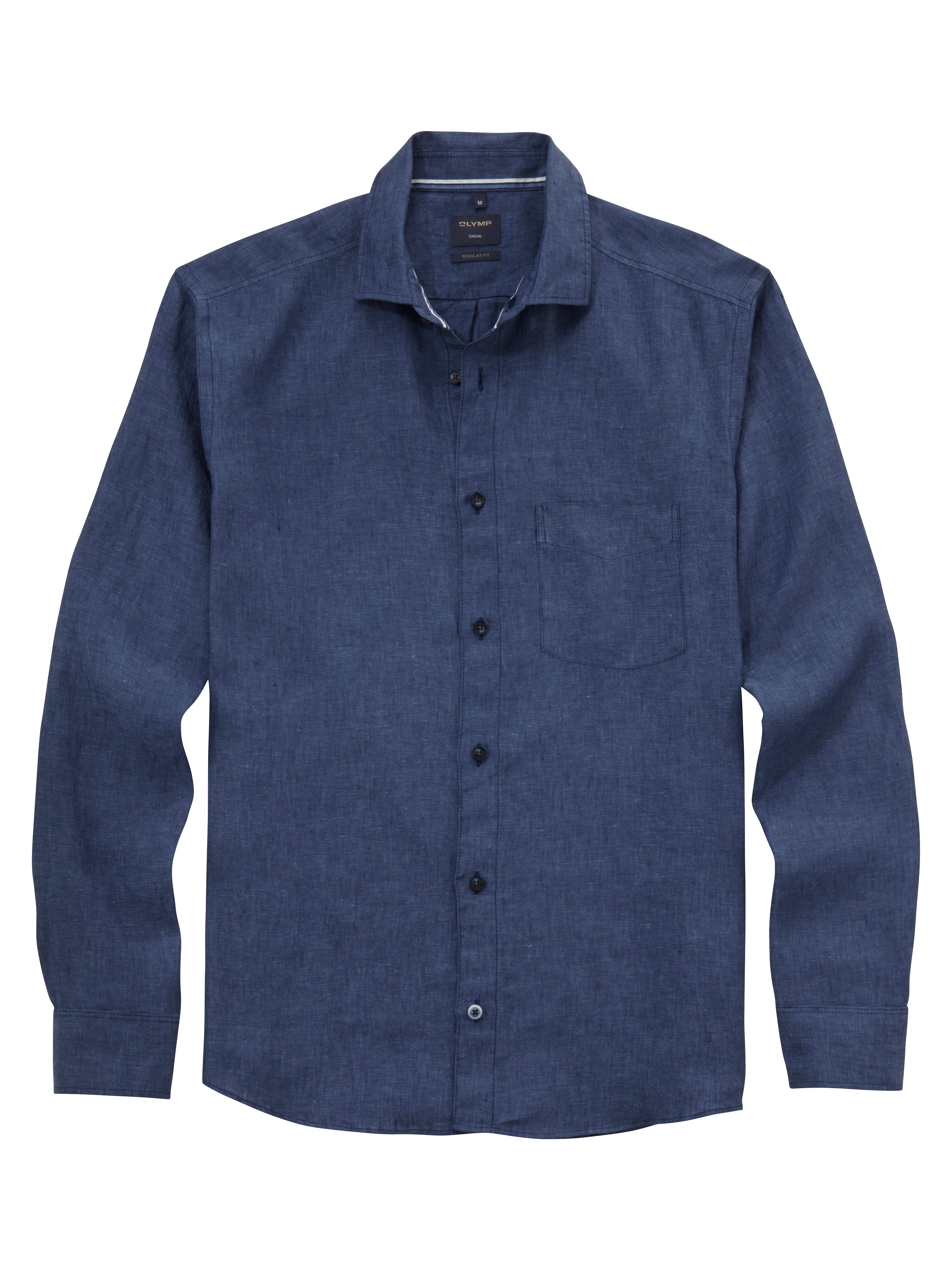 OLYMP Linnen overhemd OLYMP Casual overhemd - linnen heren overhemden maat S blauw