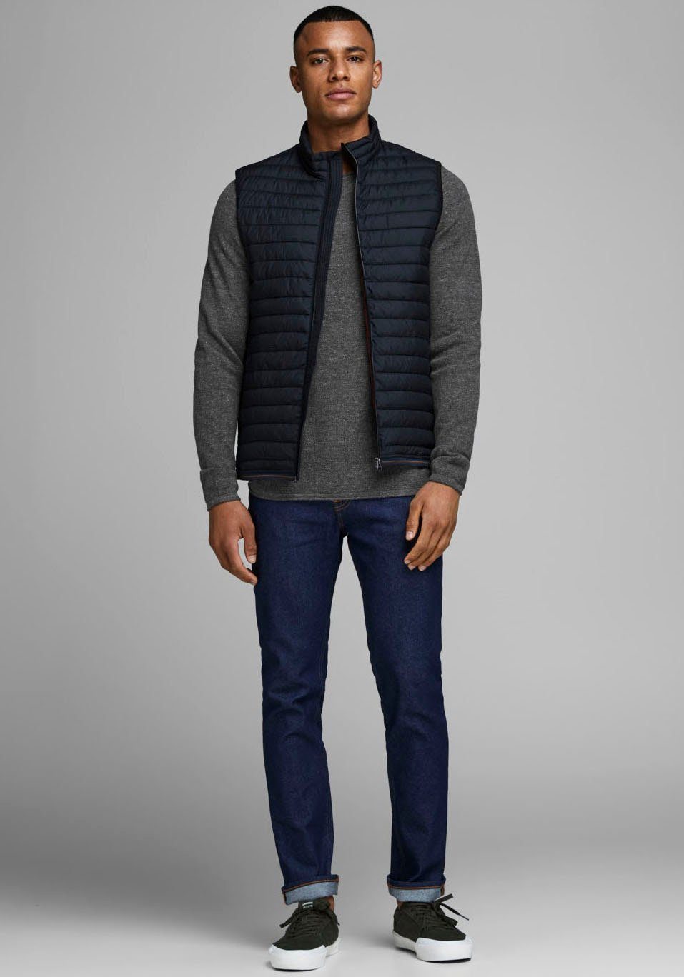 Jack & Jones Trui met ronde hals JJEHILL Effen trui met aangenaam draagcomfort