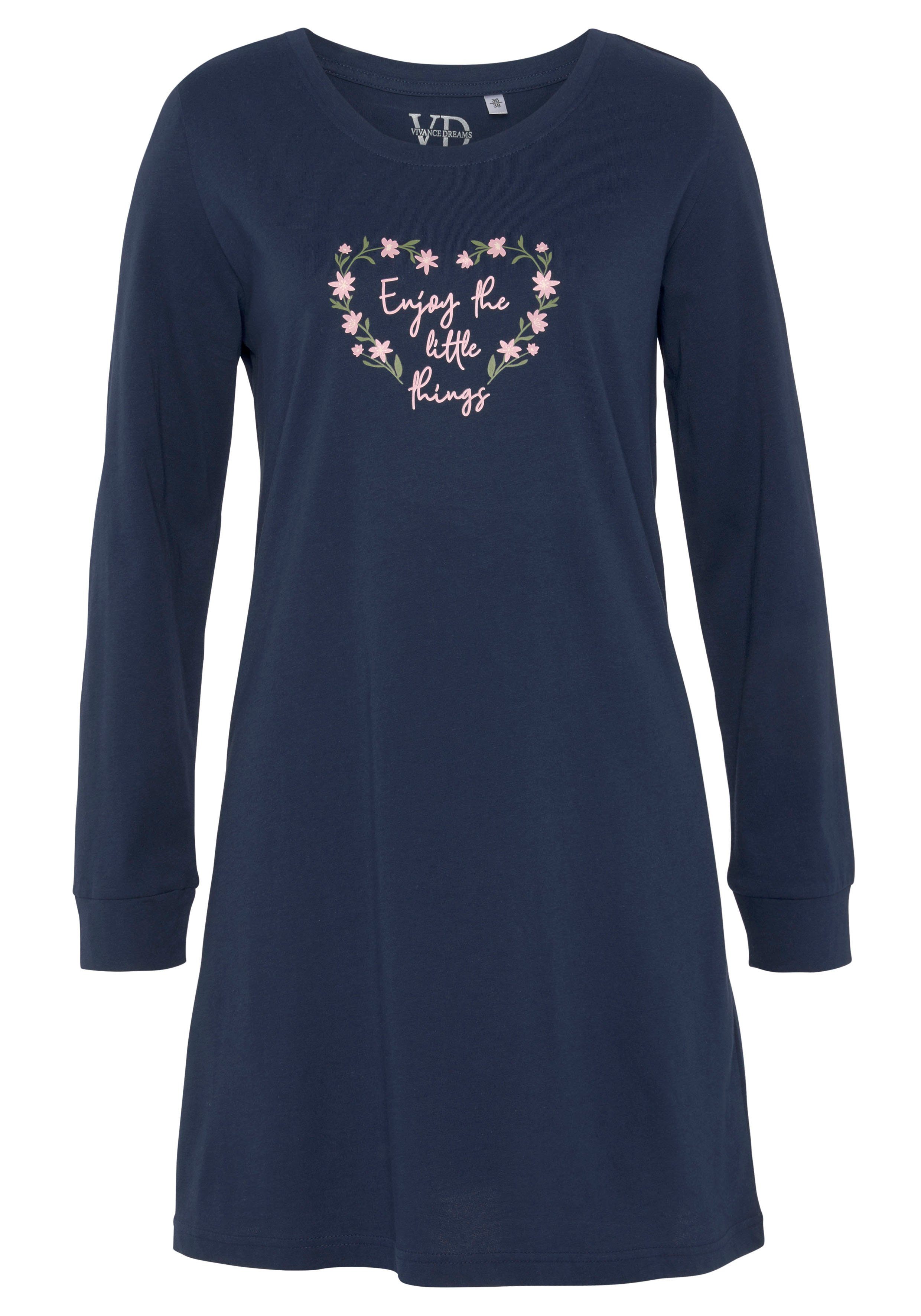 Vivance Dreams Nachthemd met bloemenprint in een dubbelpack (Set van 2)