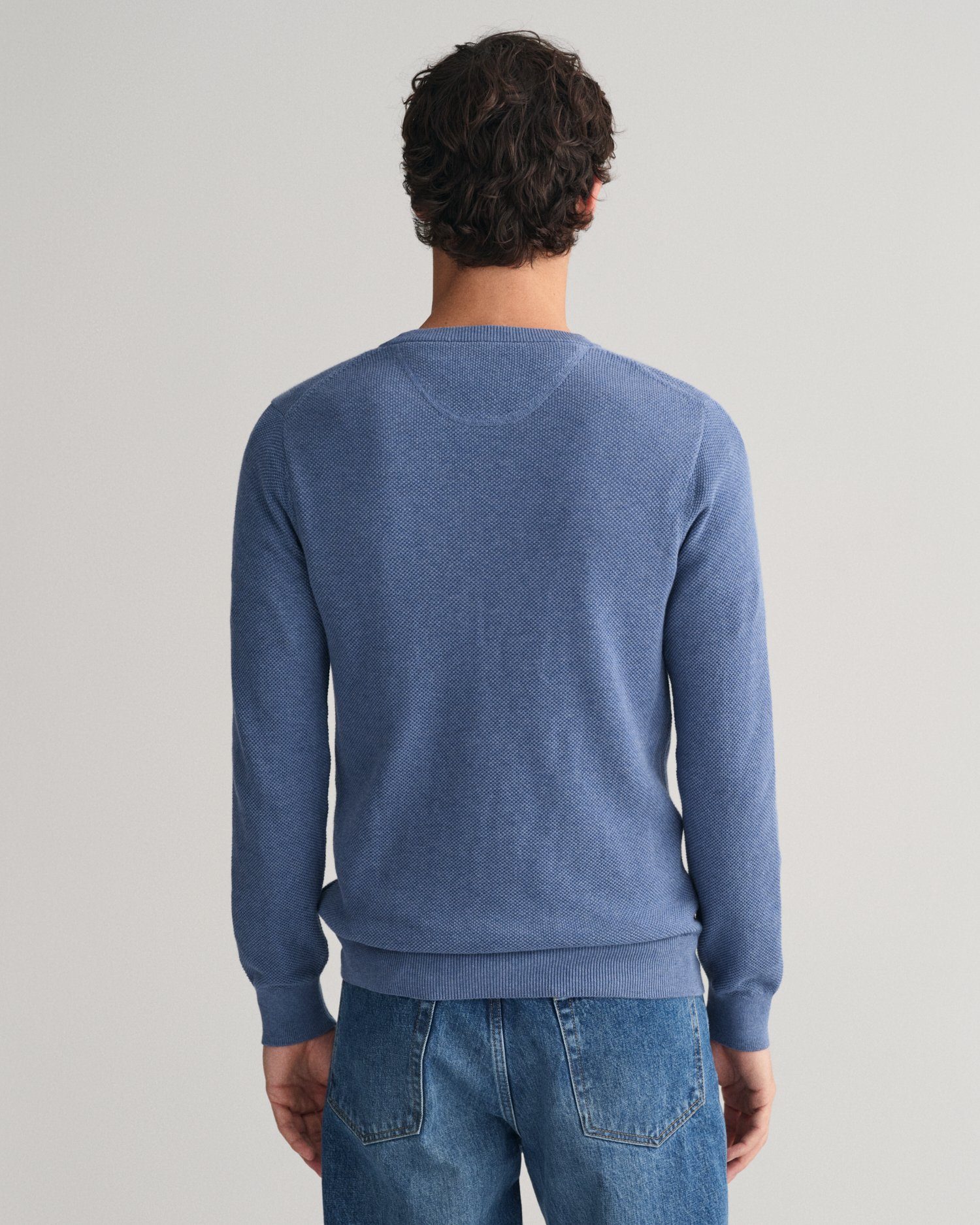 Gant Trui met ronde hals COTTON PIQUE C-NECK met logoborduursel op borsthoogte