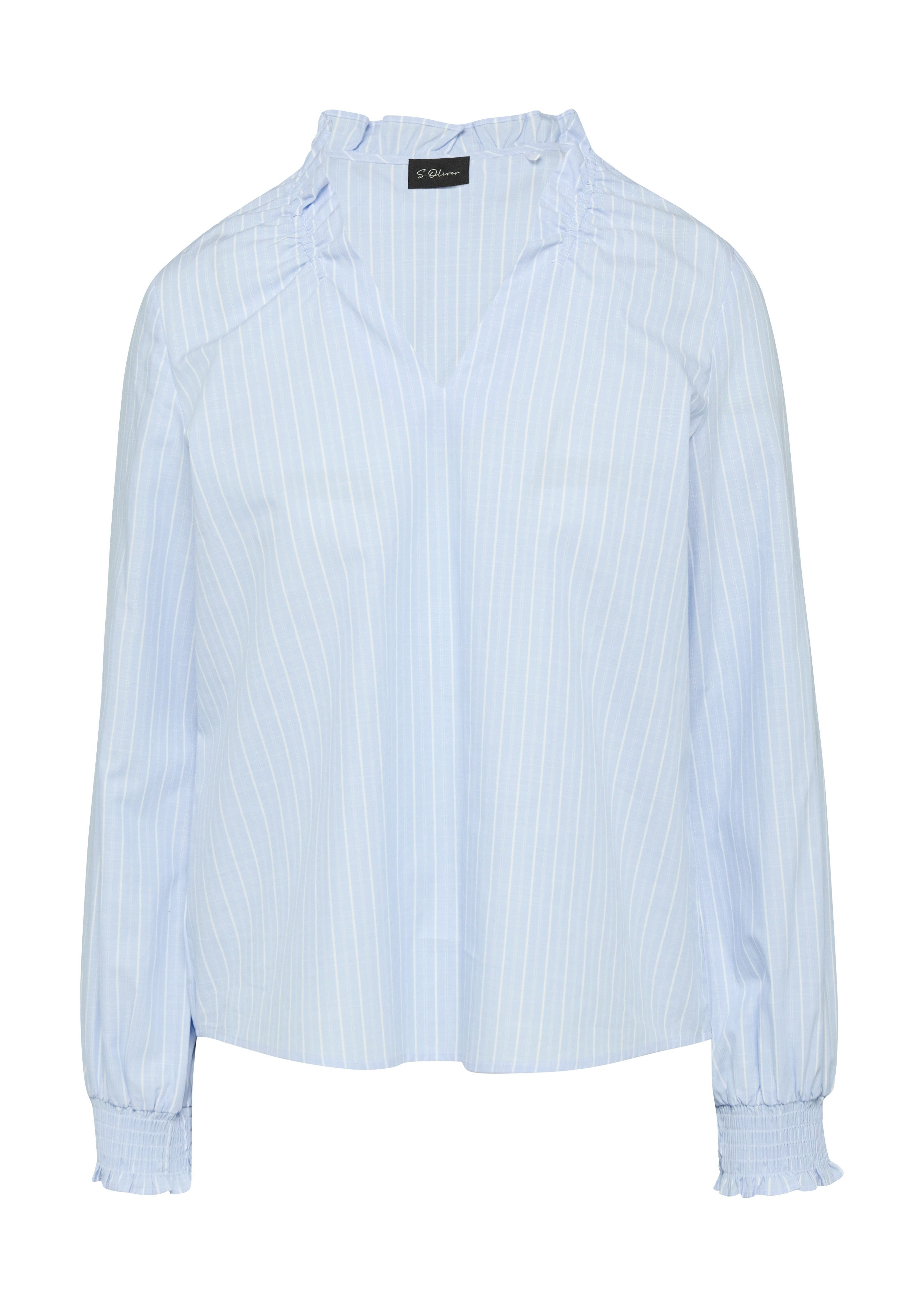 s.Oliver BLACK LABEL Overhemdblouse met elastiek bij de hals