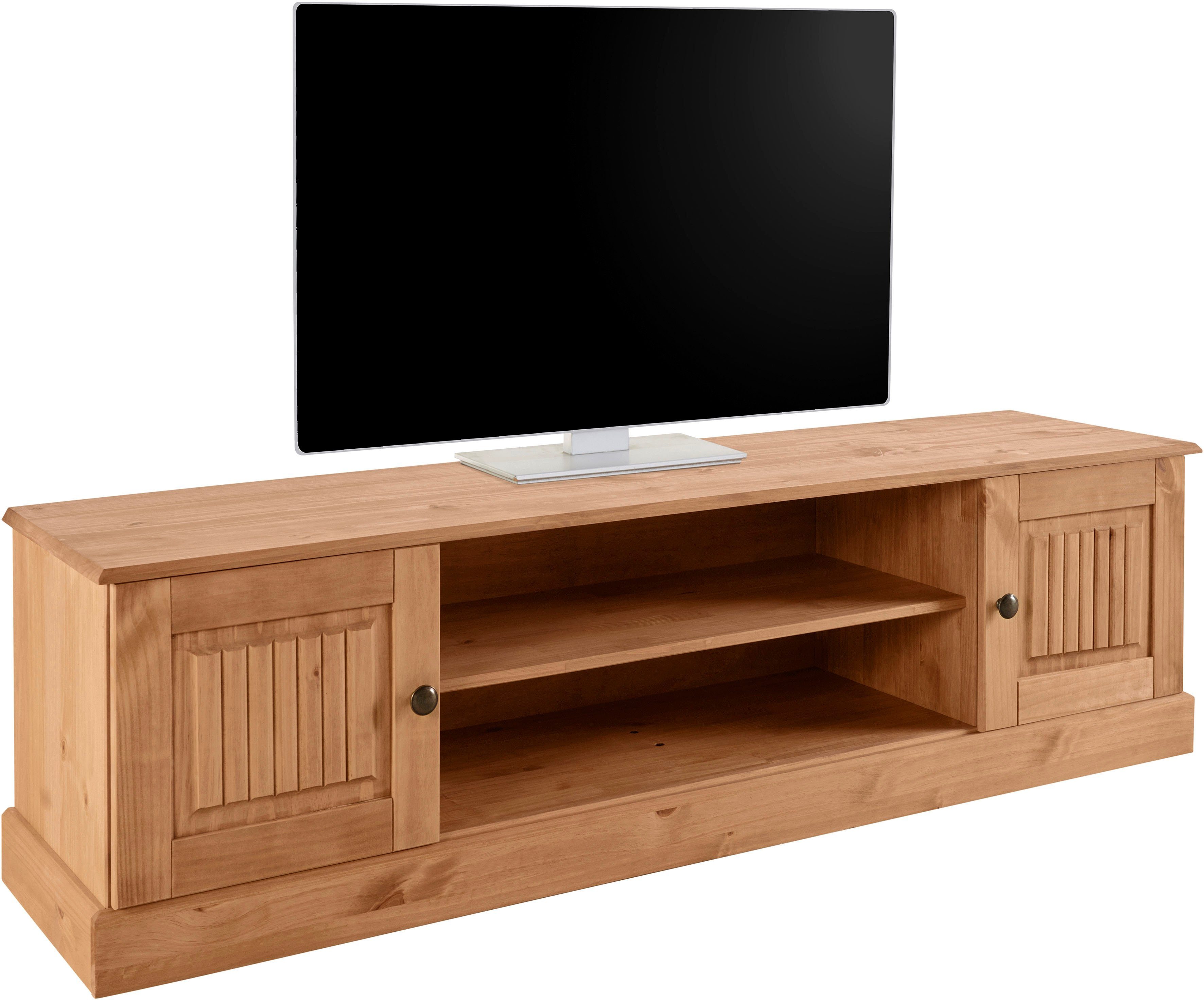 Home affaire Tv-meubel Liotta met kabeldoorgang en 1 losse plank, massief grenen