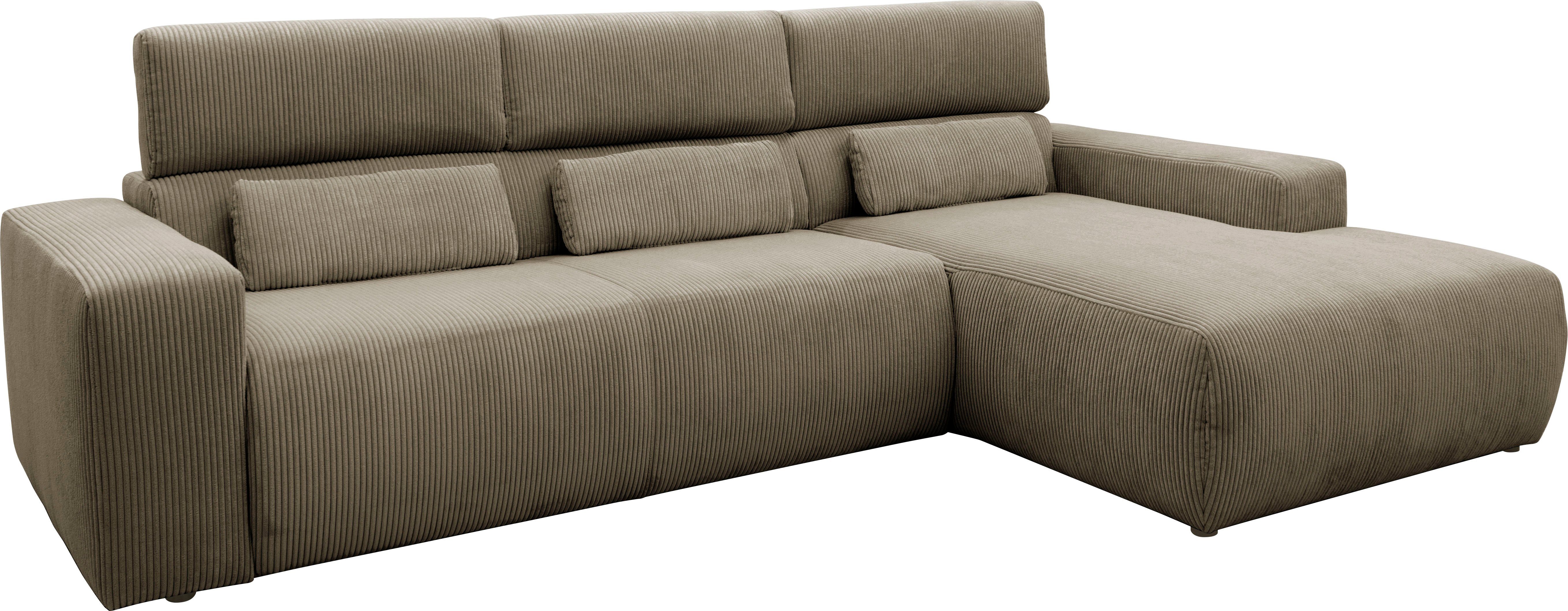 DOMO collection Hoekbank Brandon B/D/H: 289/177/80 cm, keuze met zitdiepteverstelling, L-vorm