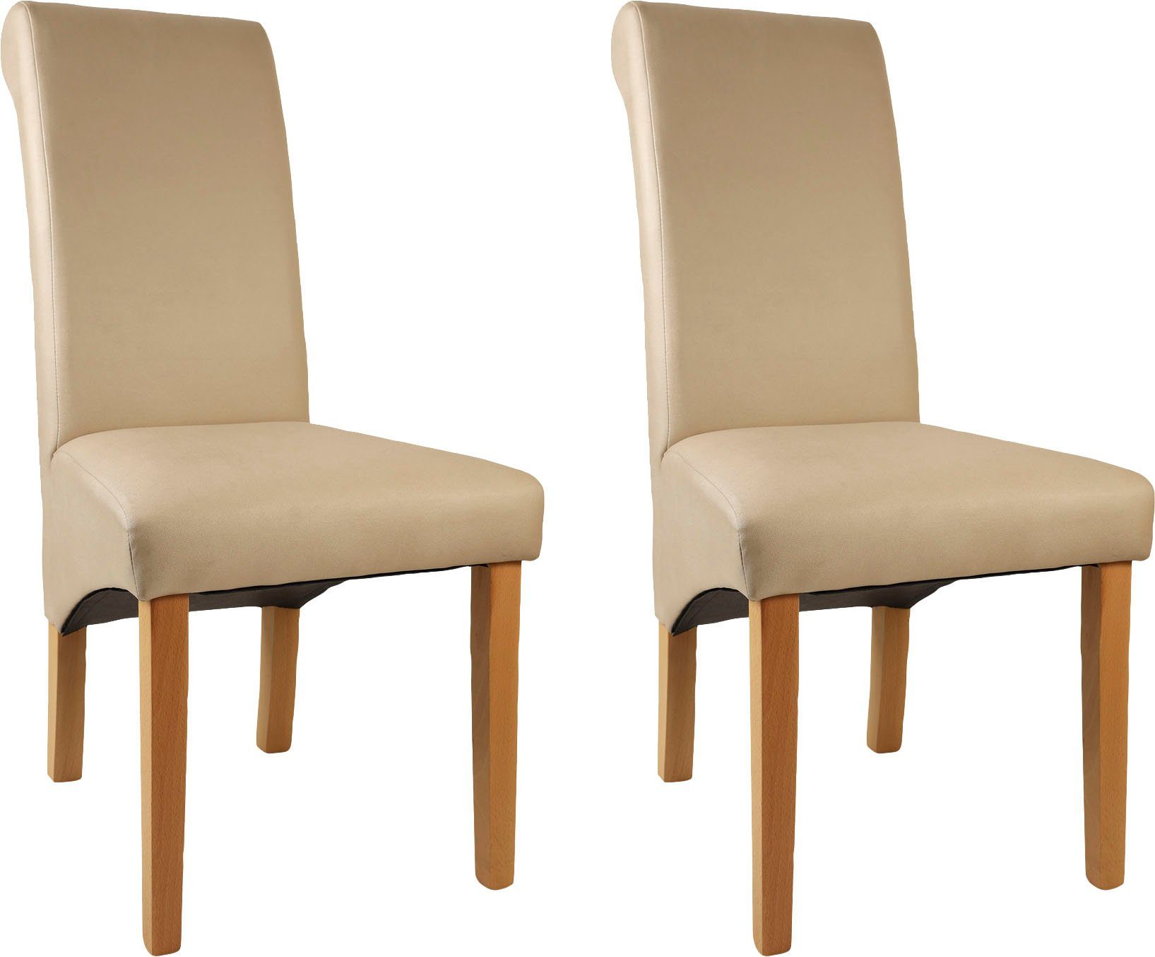 Home affaire Stoel met 4 poten Rito Frame naturel-beuken of wengé gelakt (set, 2 stuks)