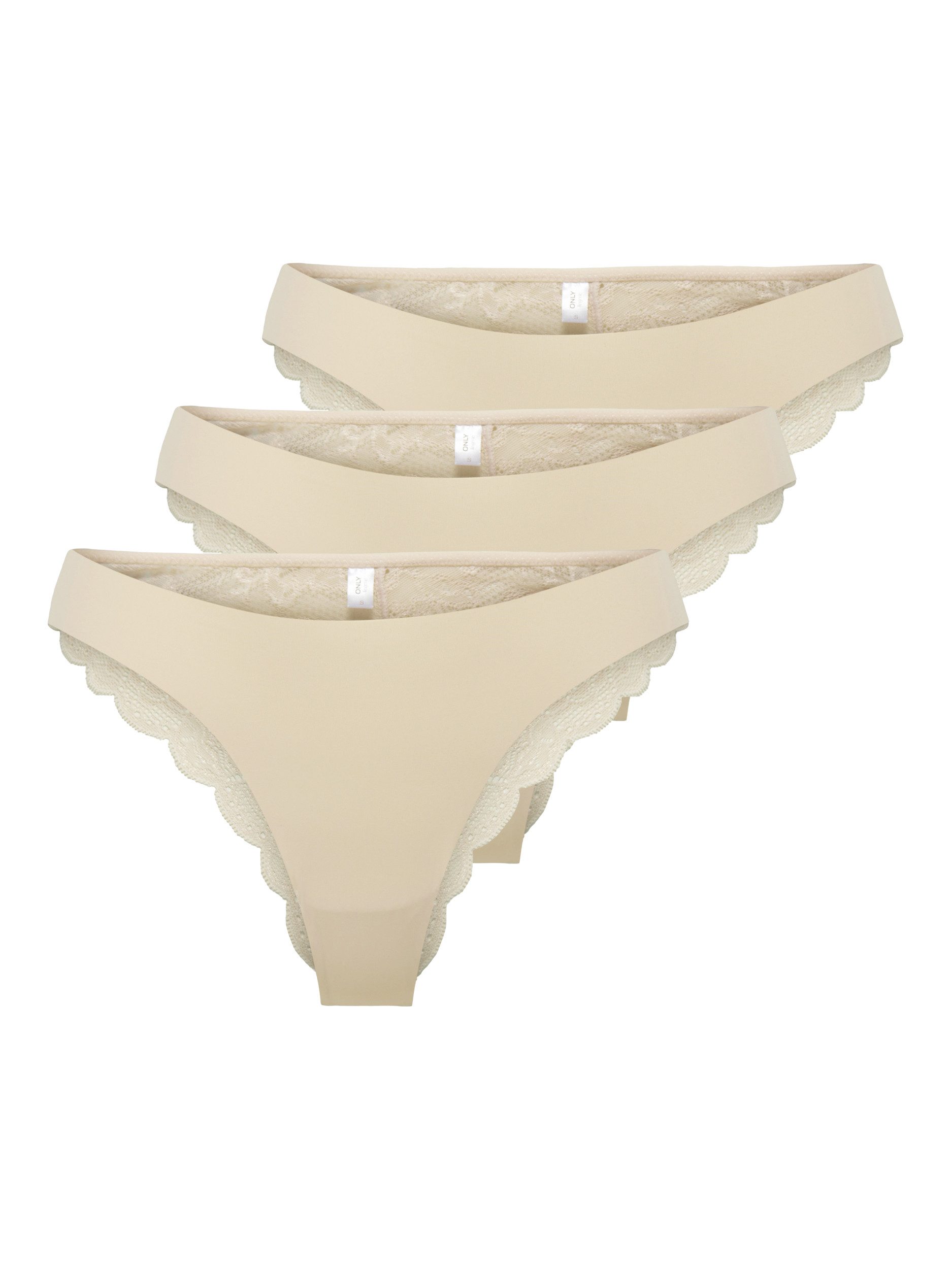Only Brazilian slip ONLCHLOE LACE BRAZIL 3-PACK NOOS ACC (set, 3 stuks)