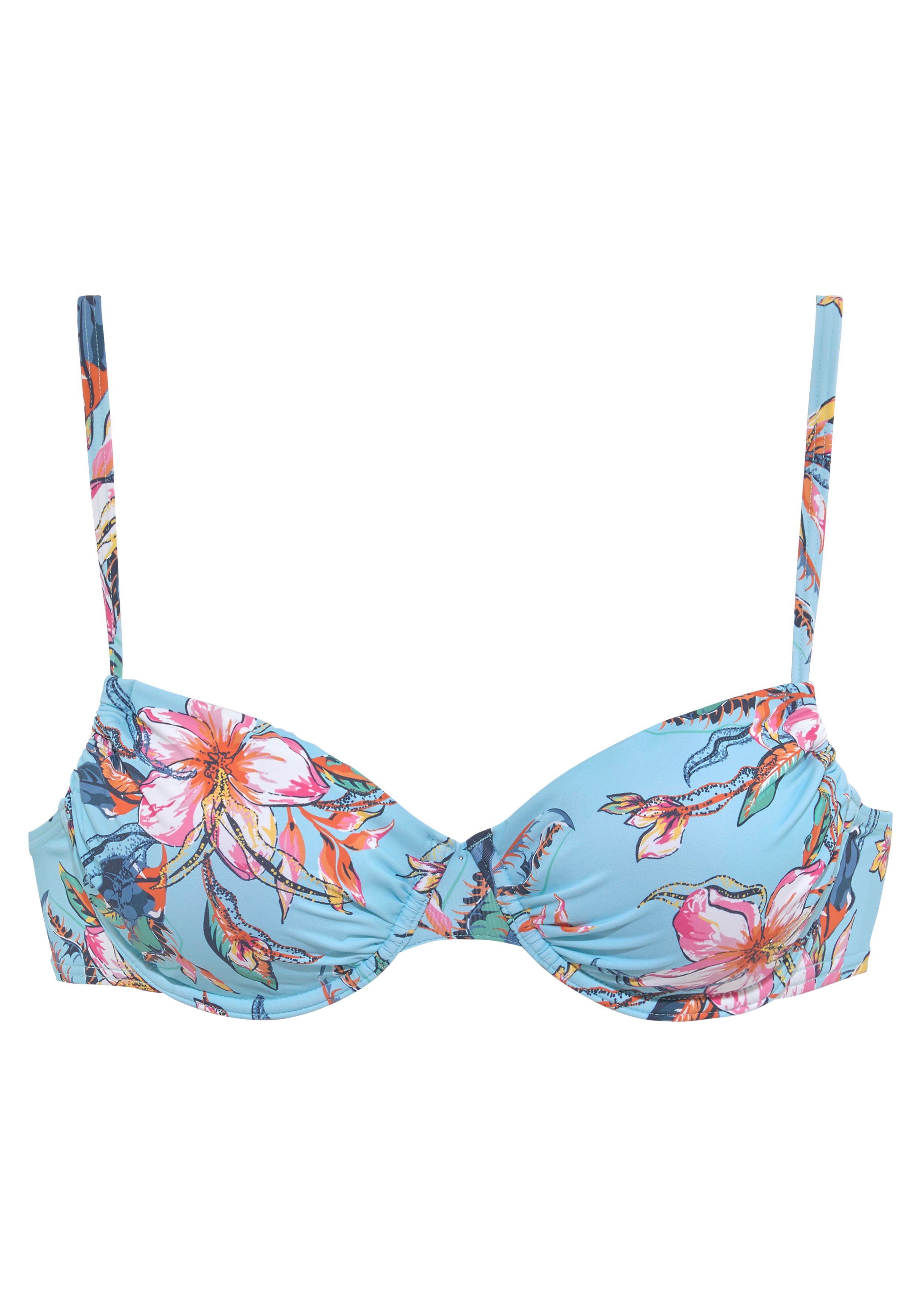 Lascana Bikinitop met beugels MALIA met tropische print