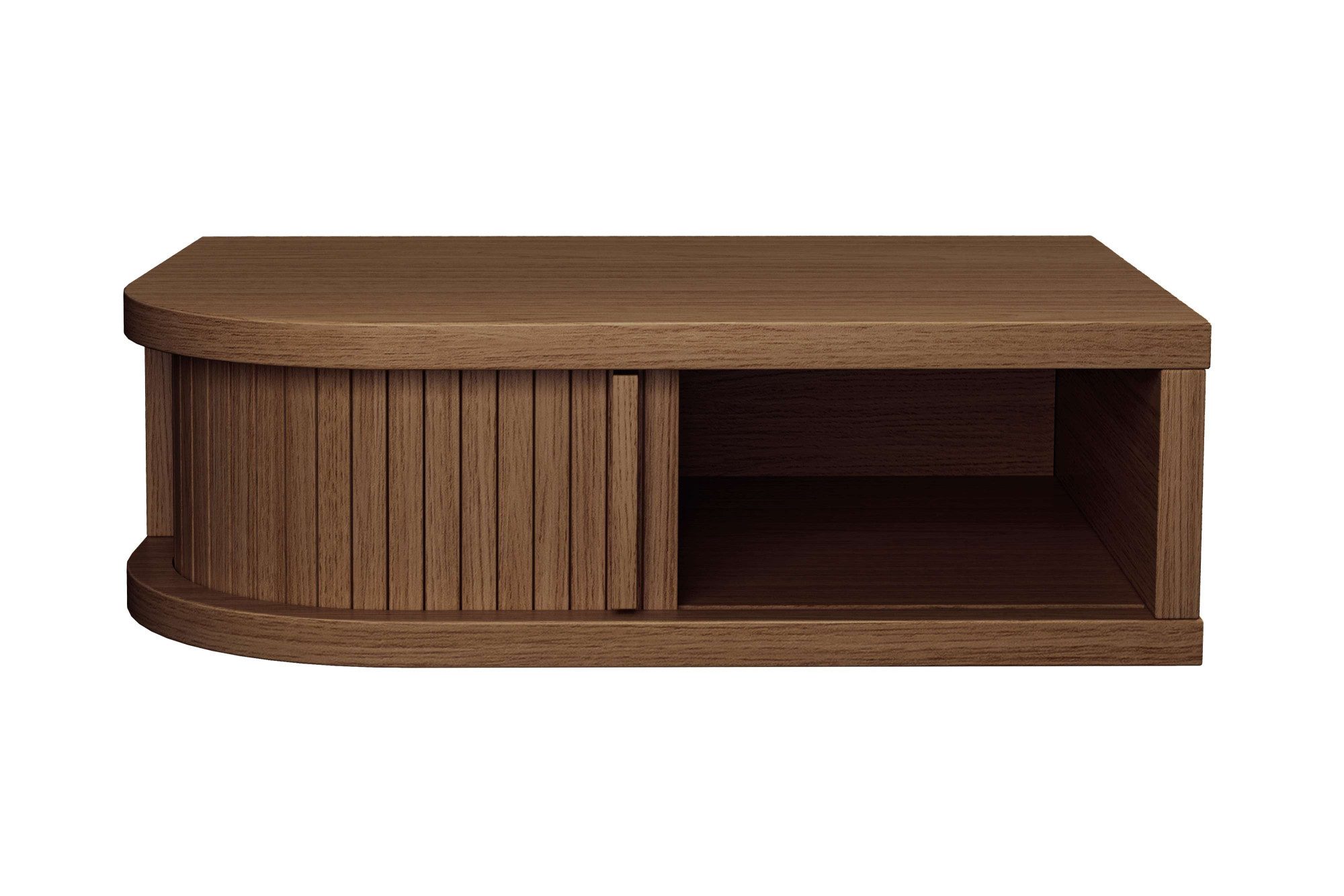 Woodman Nachtkastje Farsta in 3 kleuren, met tambour schuifdeuren, met eikenhout gefineerd