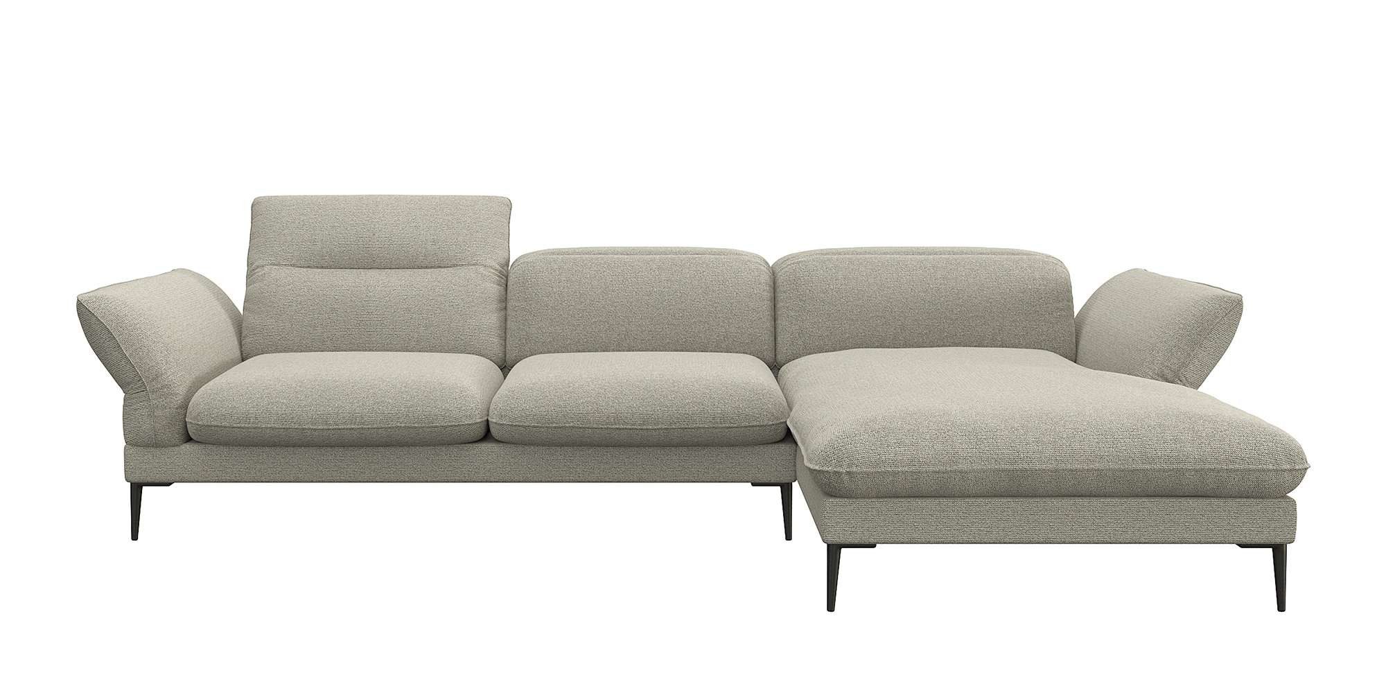 FLEXLUX Hoekbank Salino, functionele bank met recamiere, relaxbank, hoekbank Bank met arm- en hoofdeinde verstellingen, koudschuim & staalgolven
