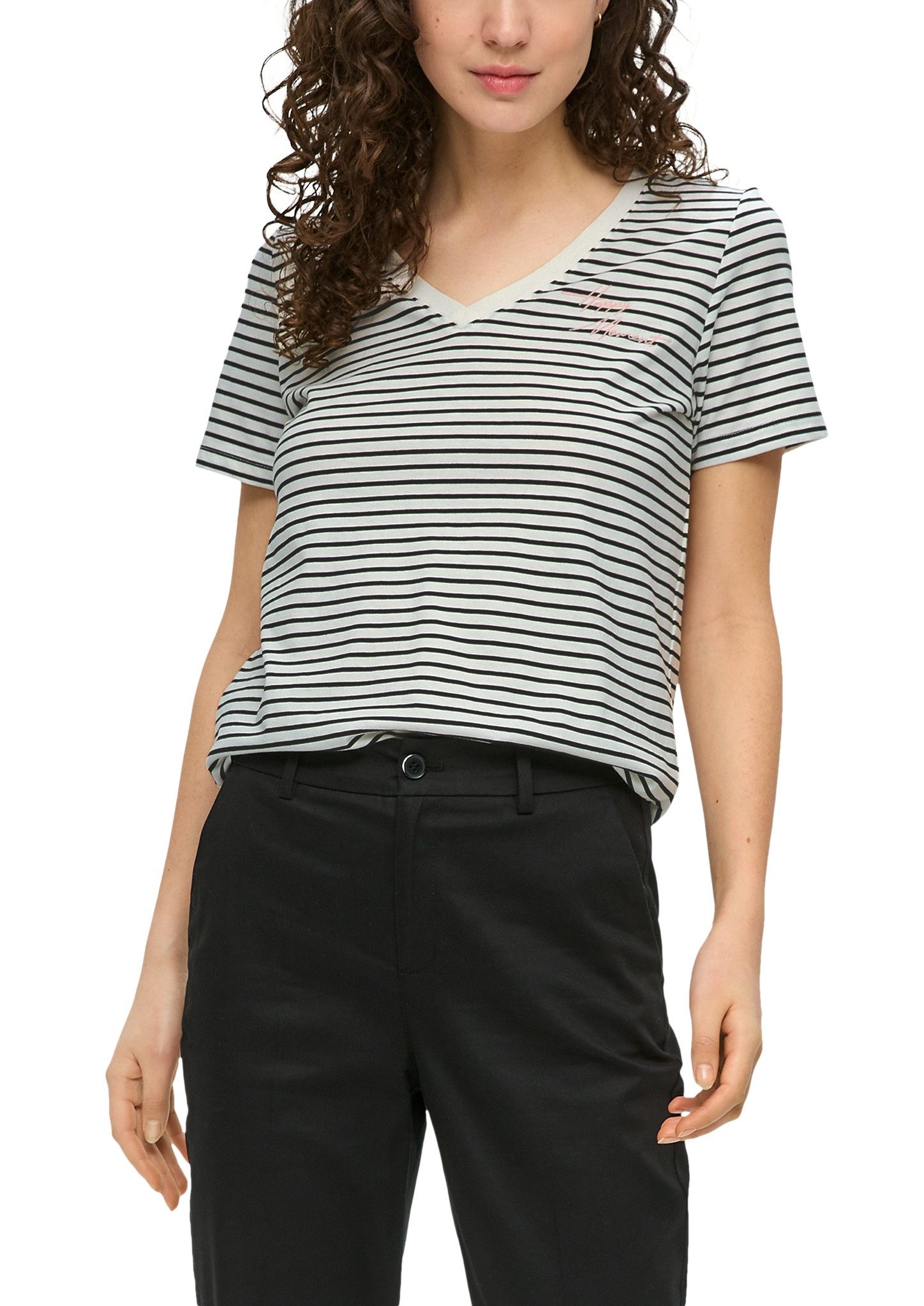 S.Oliver RED LABEL T-shirt met streepmotief model 'Stitch'
