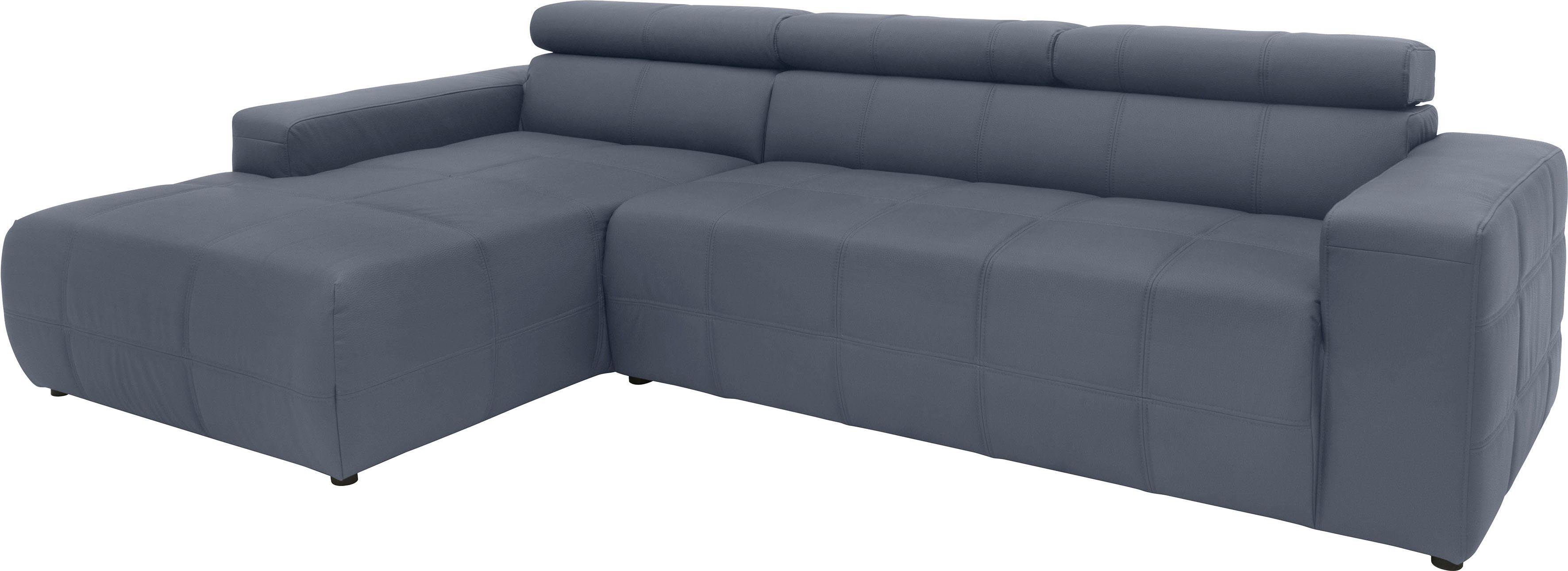 DOMO collection Hoekbank Brandon B/D/H: 289/177/80 cm, keuze met zitdiepteverstelling, L-vorm