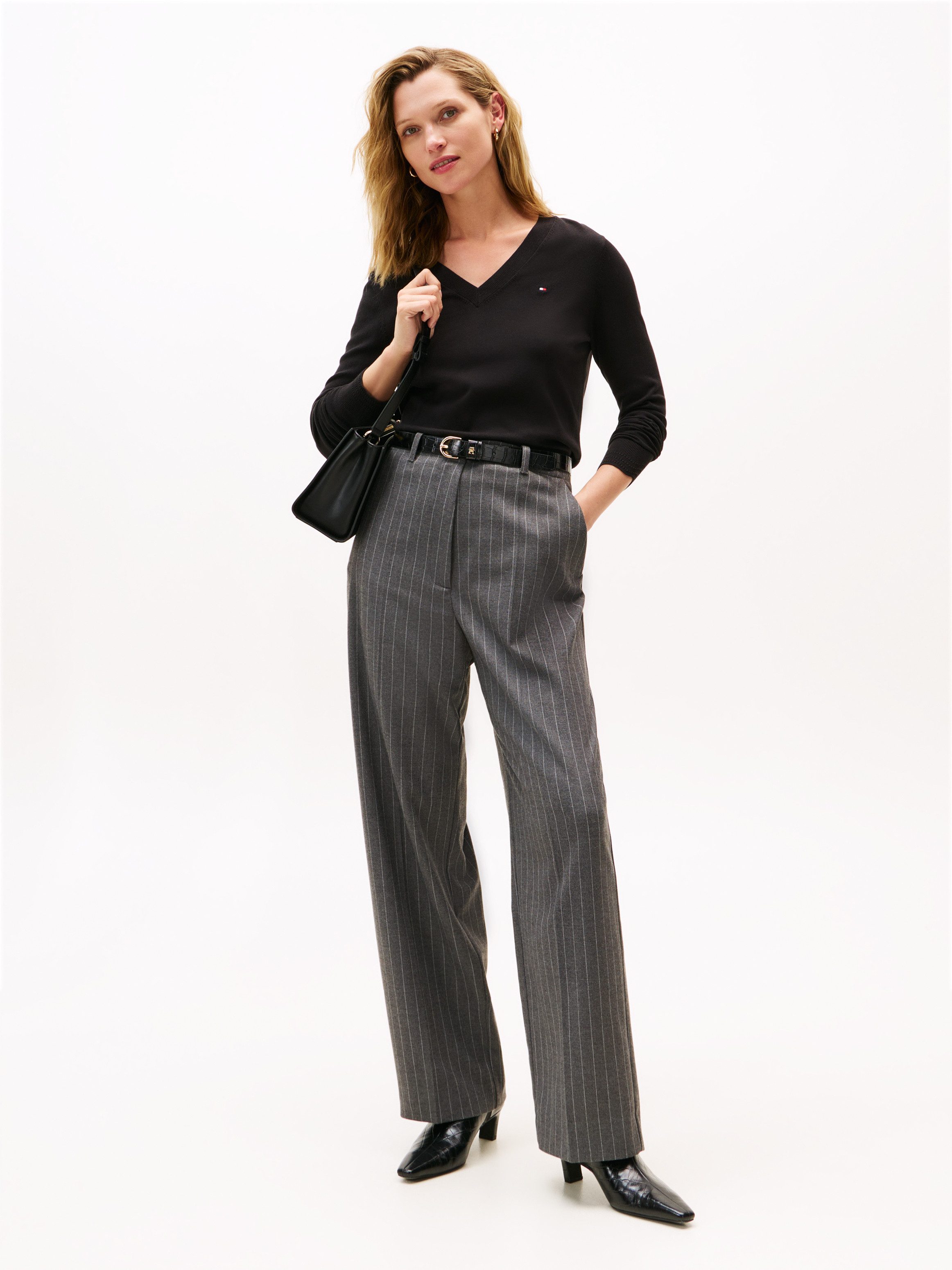 Tommy Hilfiger Trui met V-hals met logoborduursel