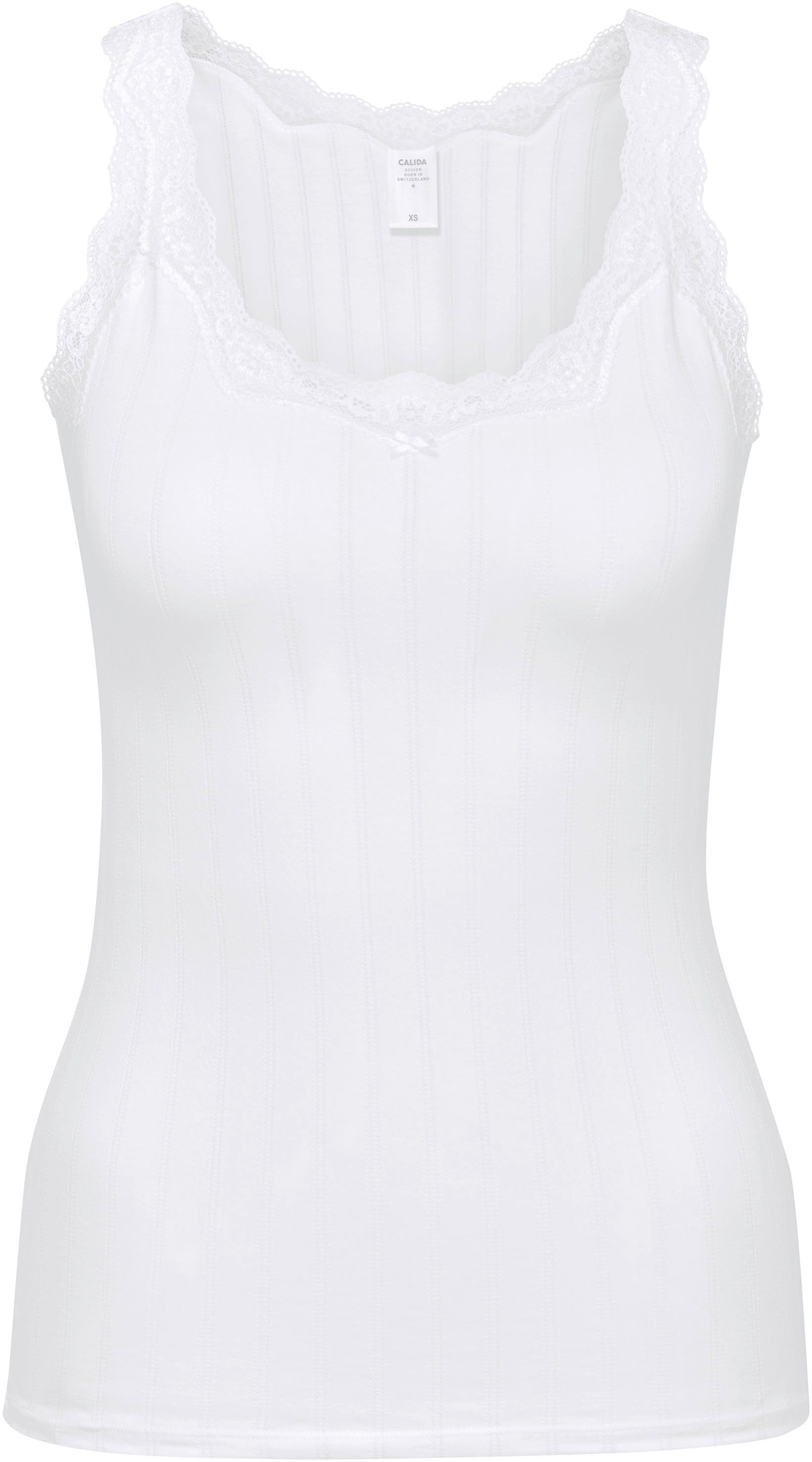CALIDA Tanktop Etude Toujours met delicate kant en sierstrikje aan de halslijn