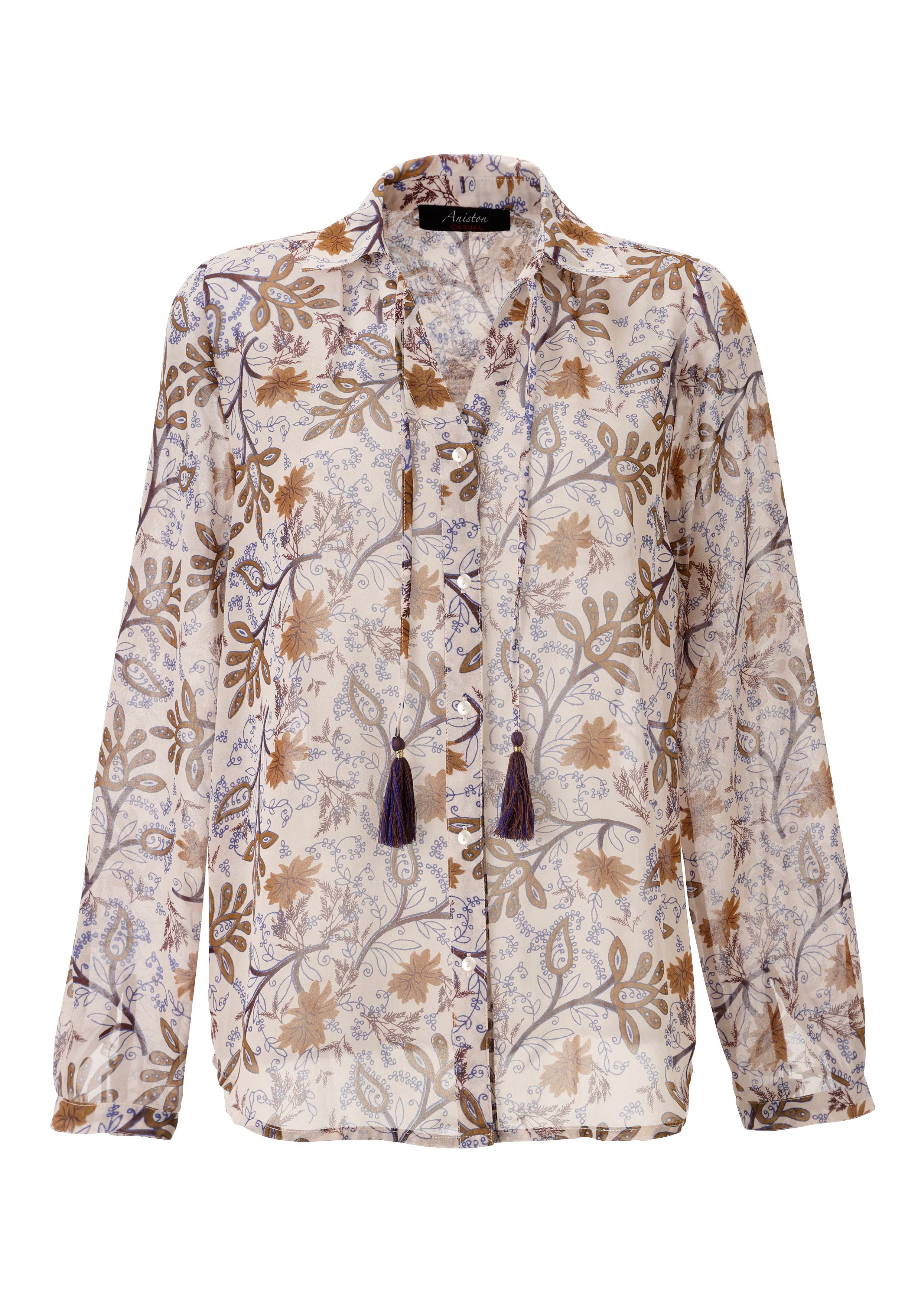 Aniston CASUAL Overhemdblouse met fantasierijke bloemenprint - elk stuk is uniek - nieuwe kollectie