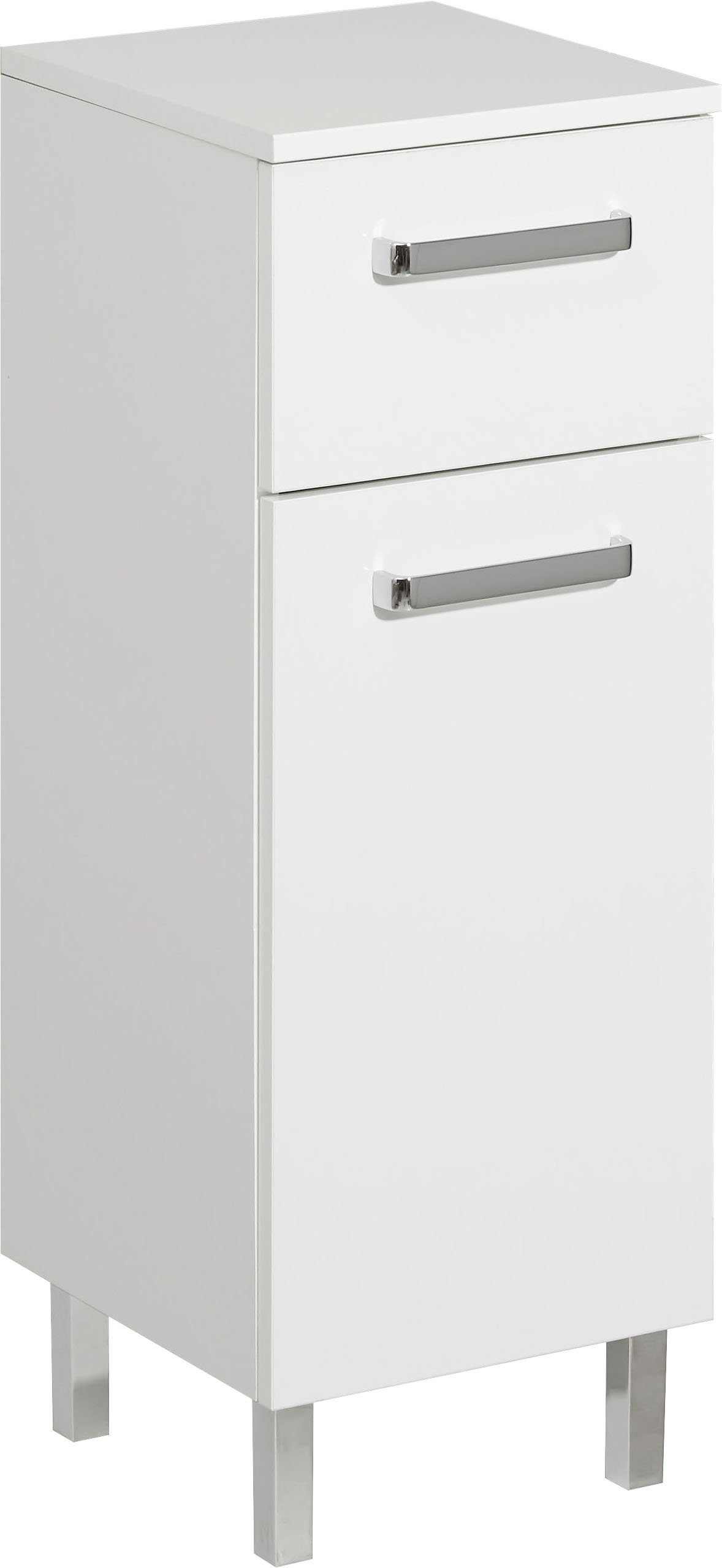 Saphir Onderkast Quickset badkamerkast met 1 deur, 1 lade, 30 cm breed Badkamer-onderkast inclusief deurdemper, grepen in glanzend chroom