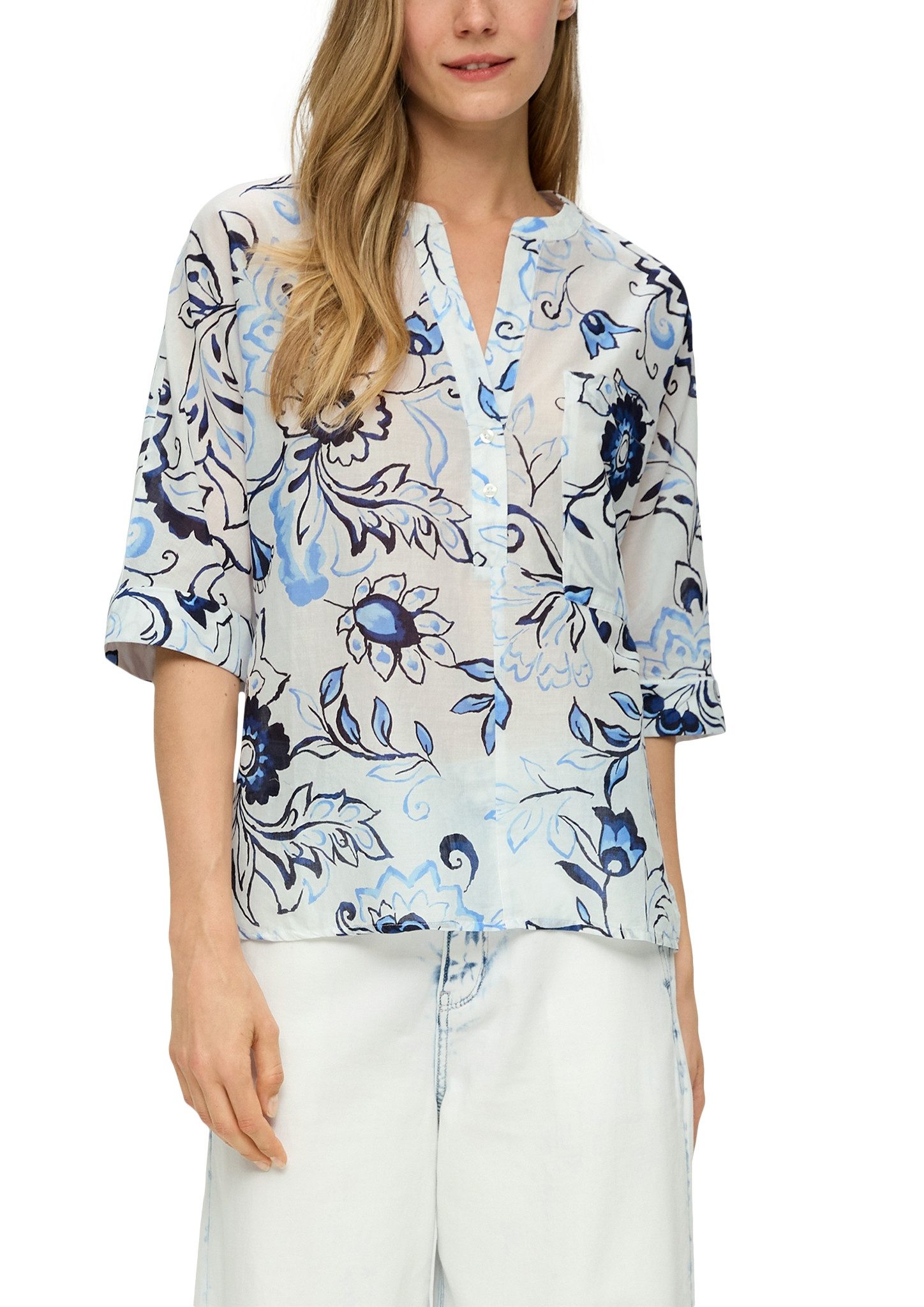 s.Oliver Top met print all-over dames tops maat 42 blauw