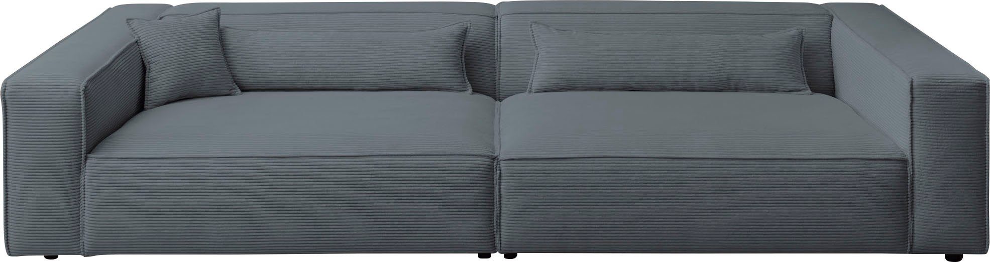 LeGer Home by Lena Gercke 3-zitsbank PIARA, XXL sofa met biesnaad, Big-sofa in cord of linnenlook