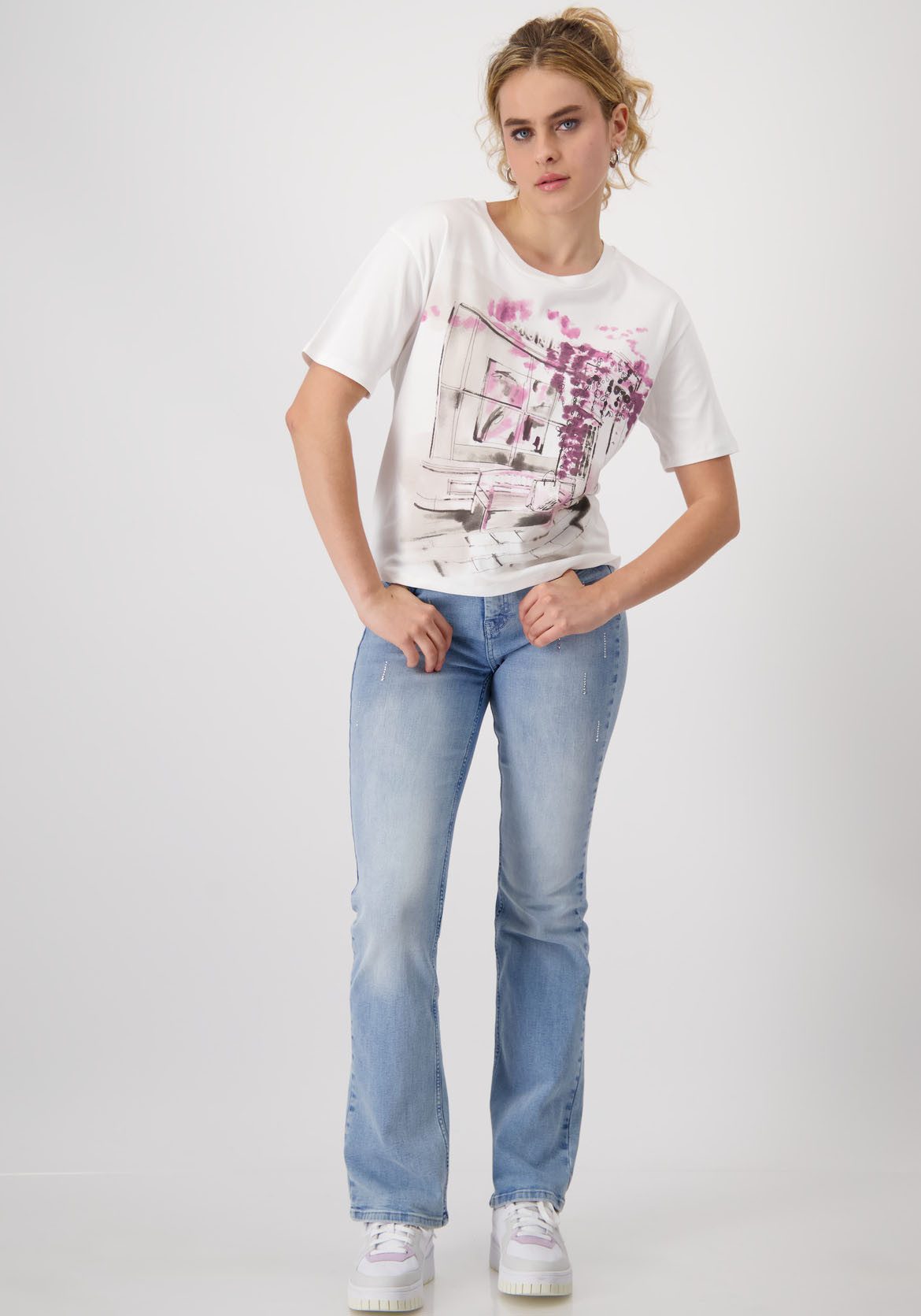 Monari Shirt met ronde hals Shirt met stadsdruk