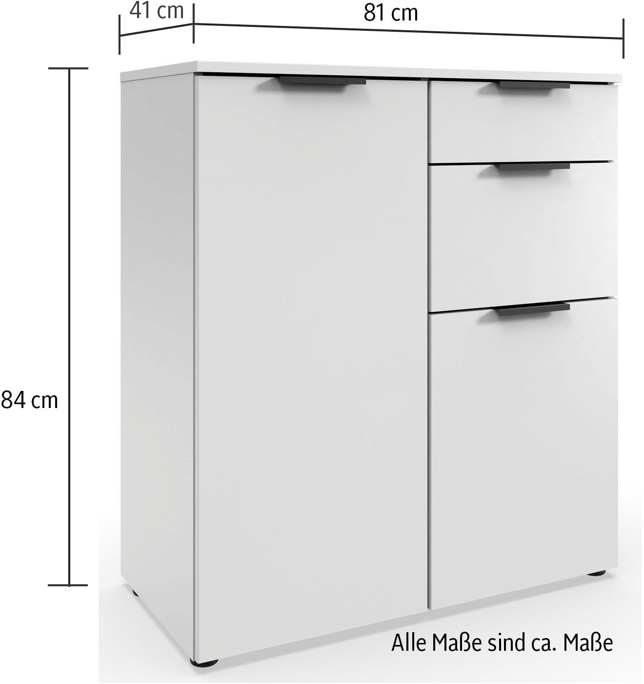 Wimex Kast met laden en deuren Level by fresh to go 2-deurs met 2 laden, soft-close functie, 81 cm breed, 84 cm hoog