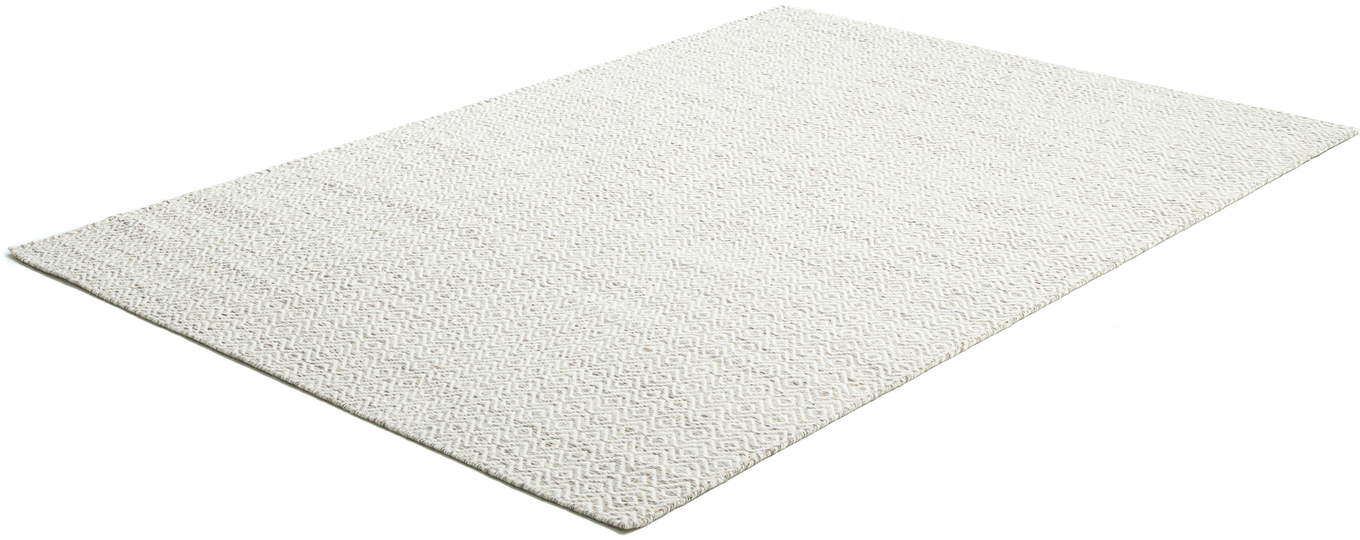 THEKO Wollen kleed Trondheim PO-502 Handgeweven vloerkleed, platweefsel, zuivere wol, met de hand geweven, ruitmotief