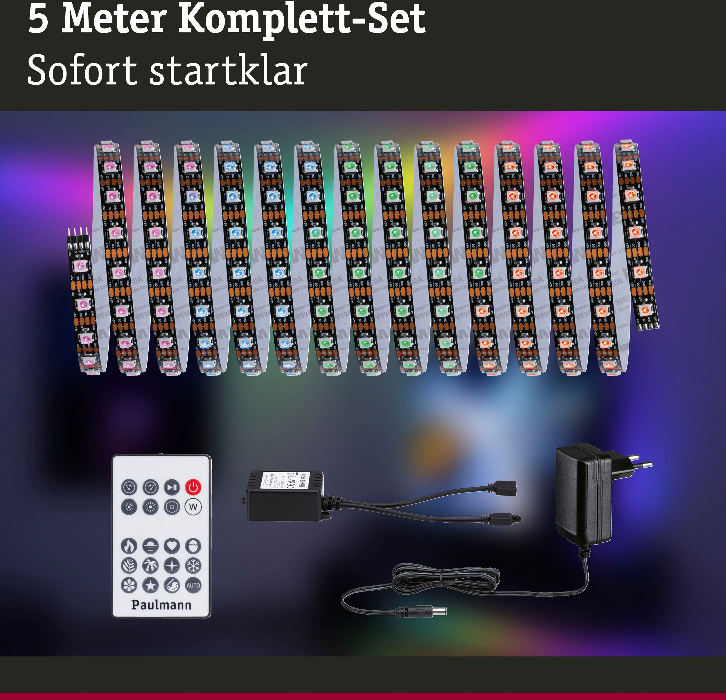 Paulmann Led-strepen Dynamic Rainbow RGB 5m 10,5W 60LEDs/m 15VA (1 stuk)