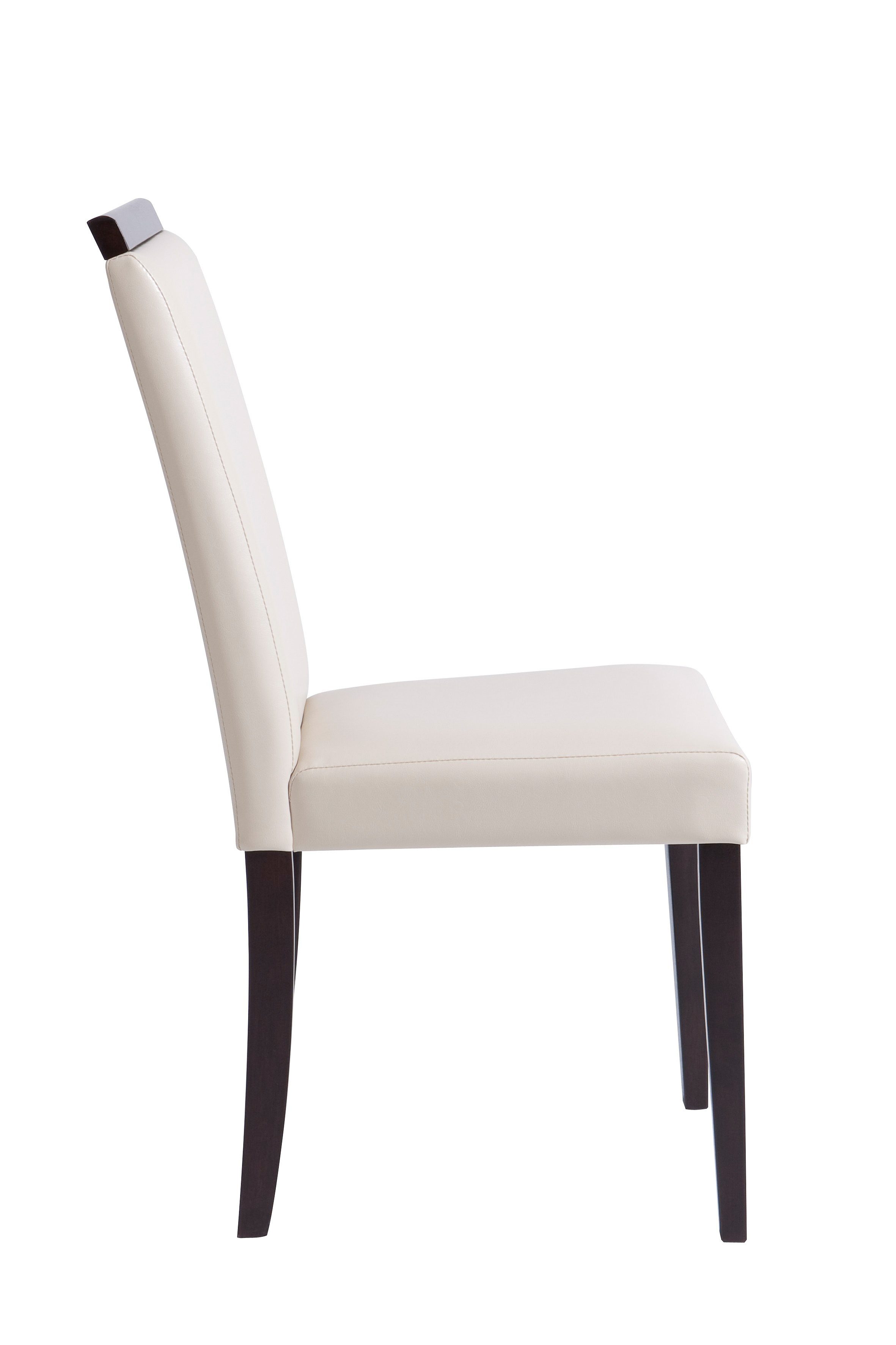 Home affaire Eetkamerstoel Genova van mooi imitatieleer, in verschillende kleuren, zithoogte 46 cm (set, 2 stuks)