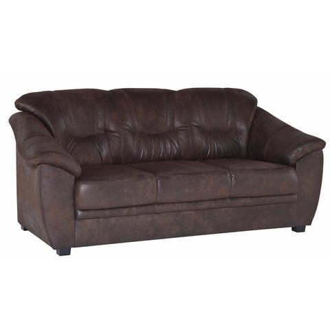 woonkamer driepersoons bankstel bruin Microgaren antiekleer-look HOME AFFAIRE Savona met binnenvering