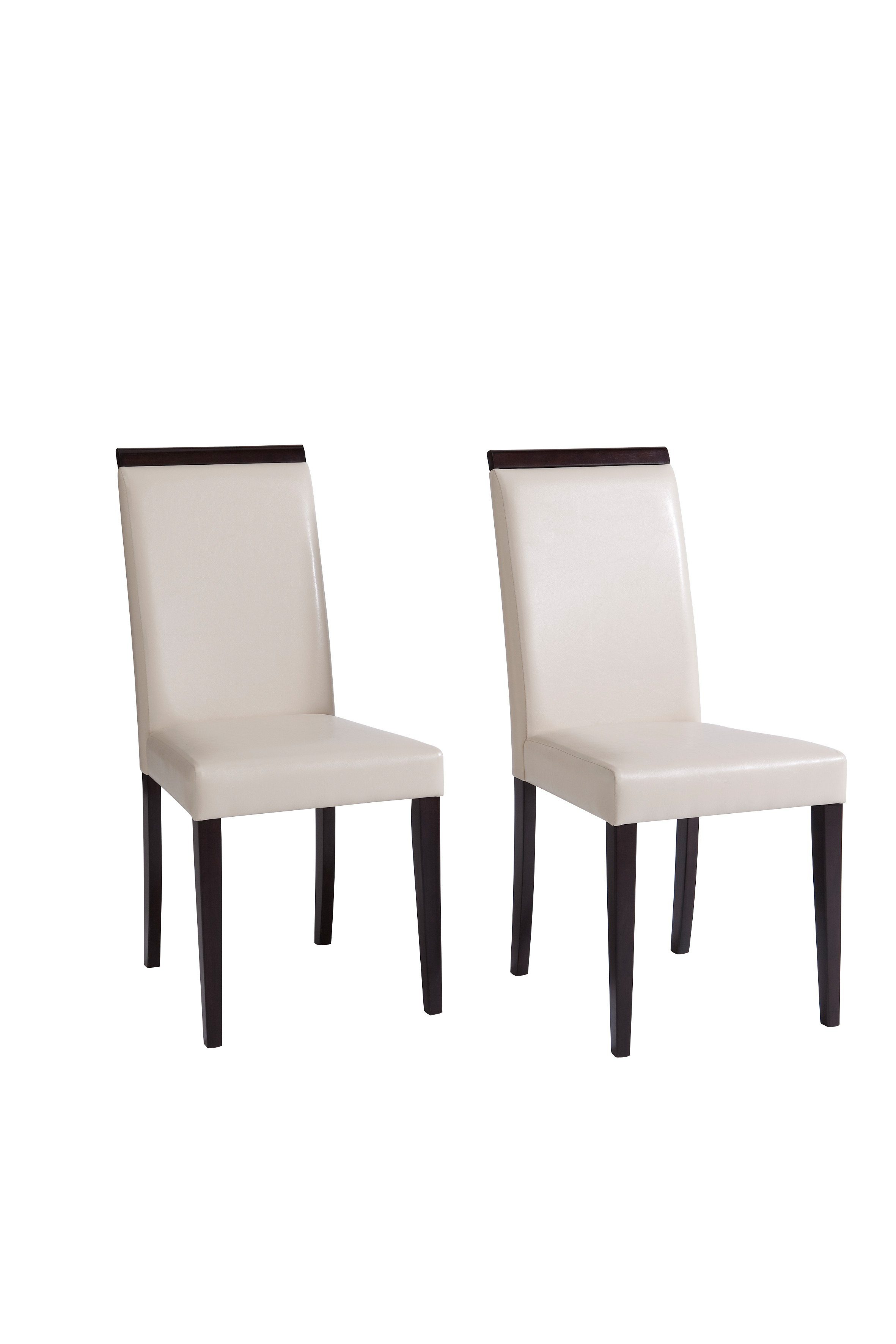 Home affaire Eetkamerstoel Genova van mooi imitatieleer, in verschillende kleuren, zithoogte 46 cm (set, 2 stuks)
